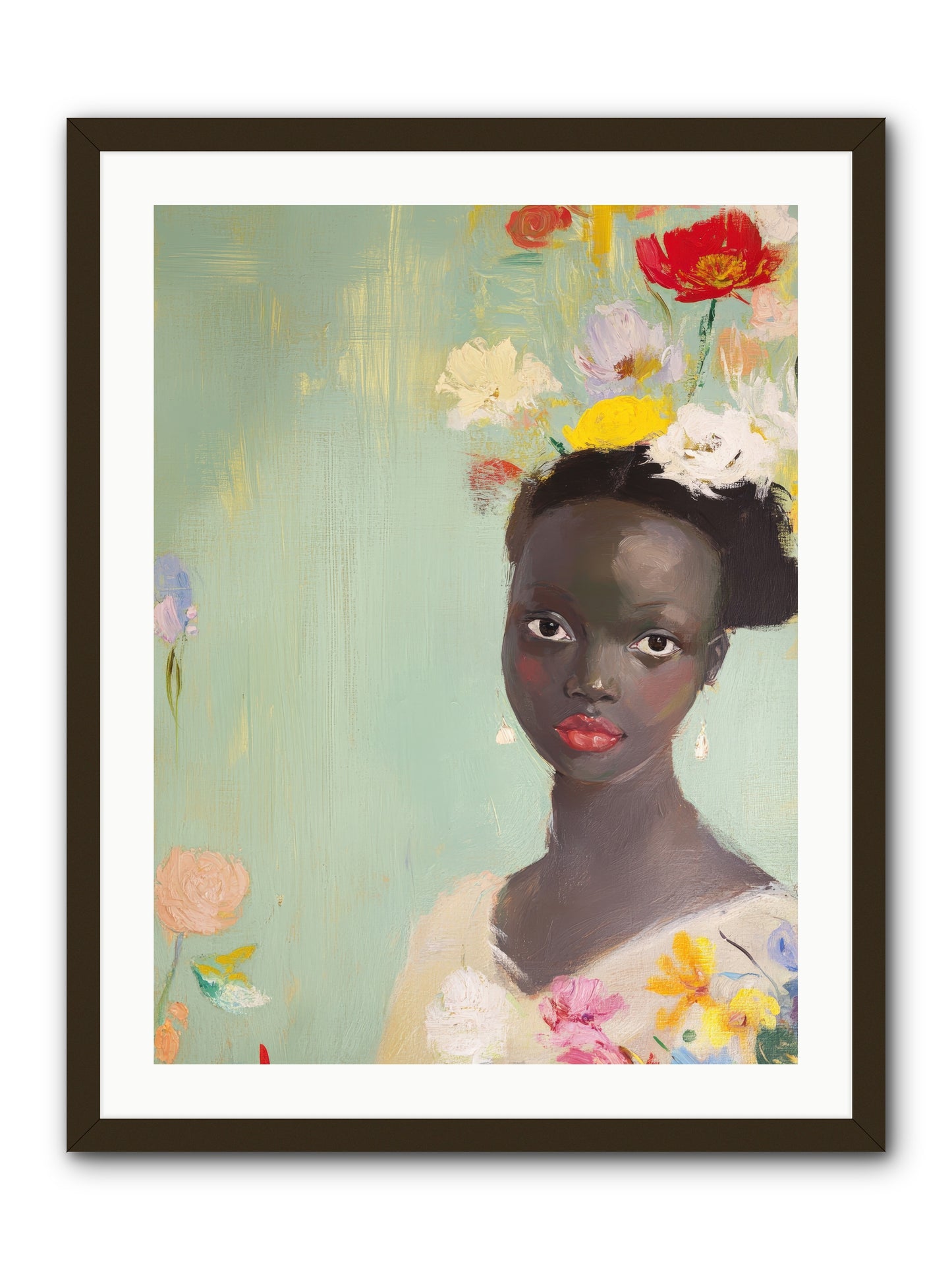 Azalea Finch-REZ -- Framed Print - Black 24x32