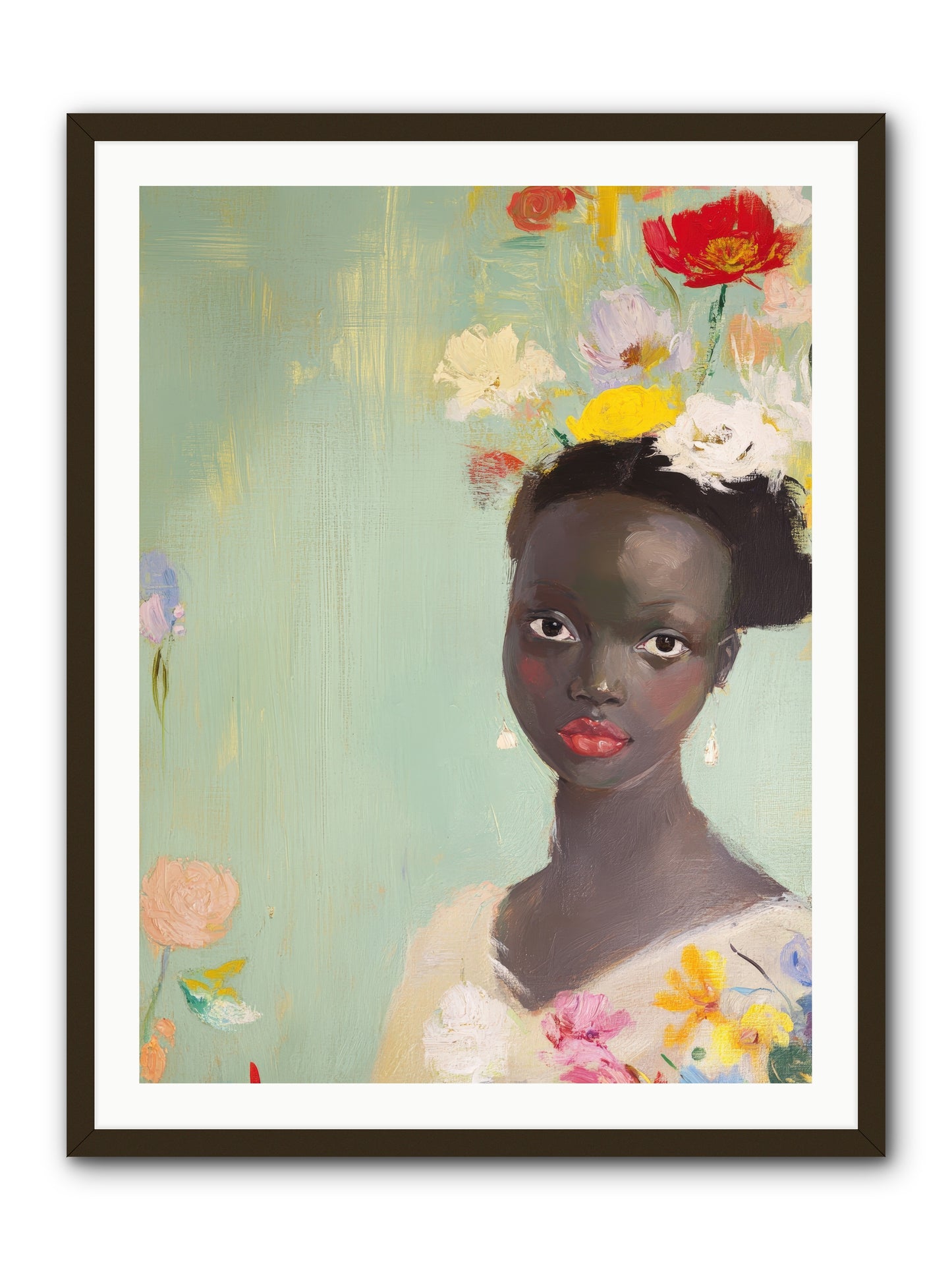 Azalea Finch-REZ -- Framed Print - Black 30x40