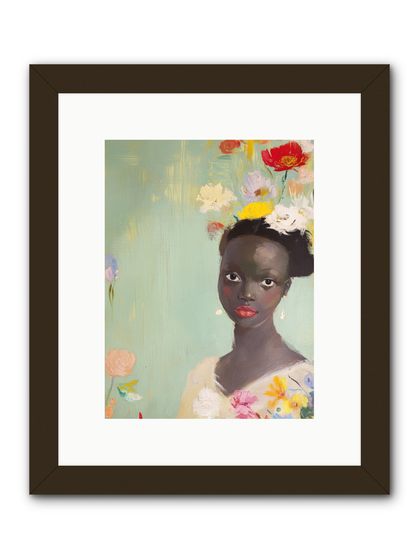 Azalea Finch-REZ -- Framed Print - Black 9x12