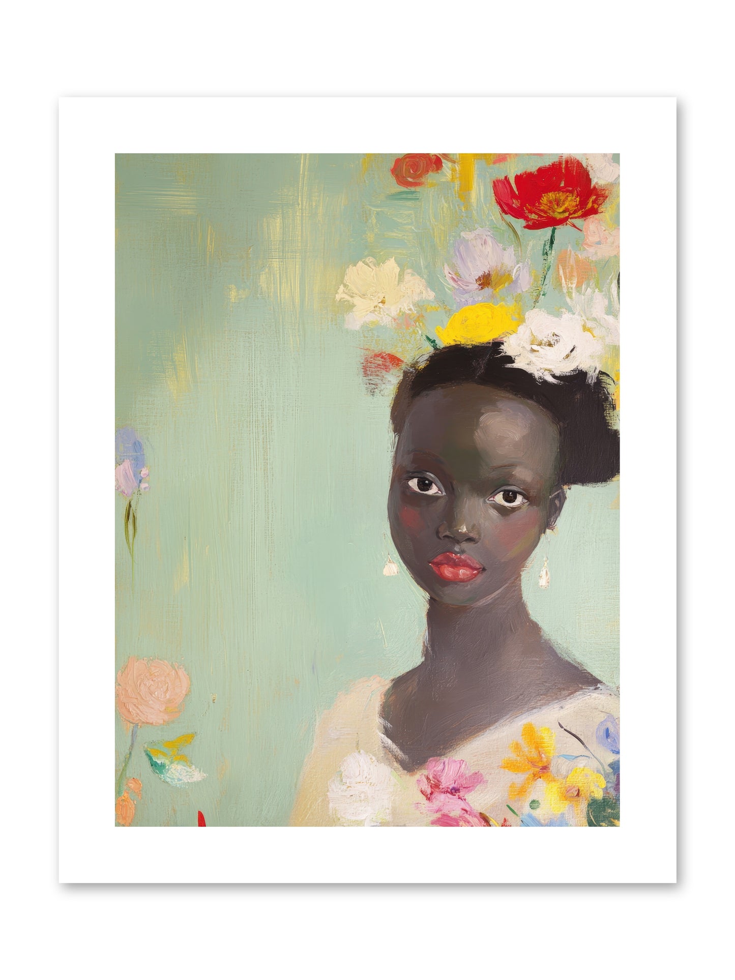Azalea Finch-REZ -- Loose Canvas Print 9x12