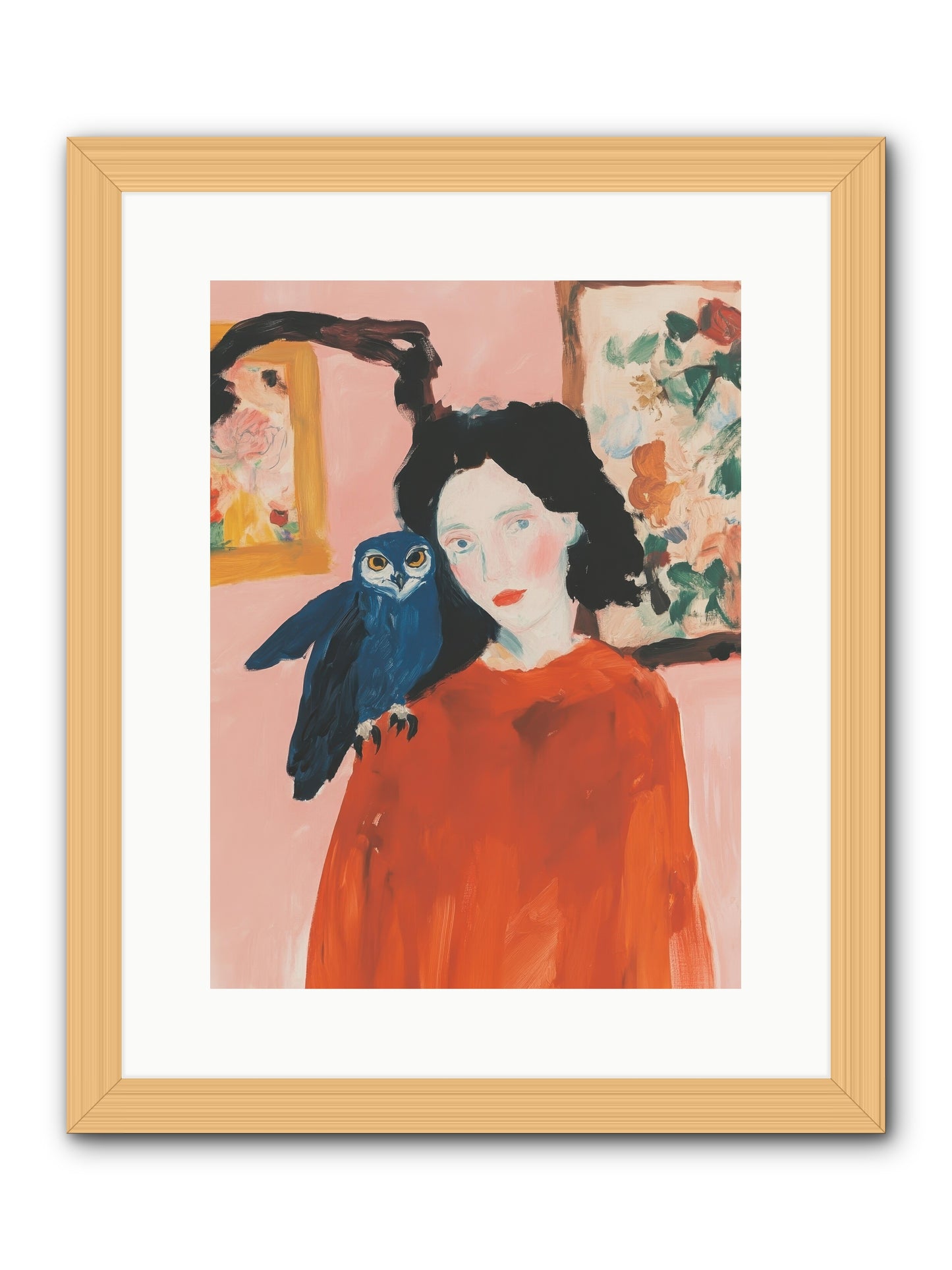 Azure Messenger -- Framed Print - Natural 12x16