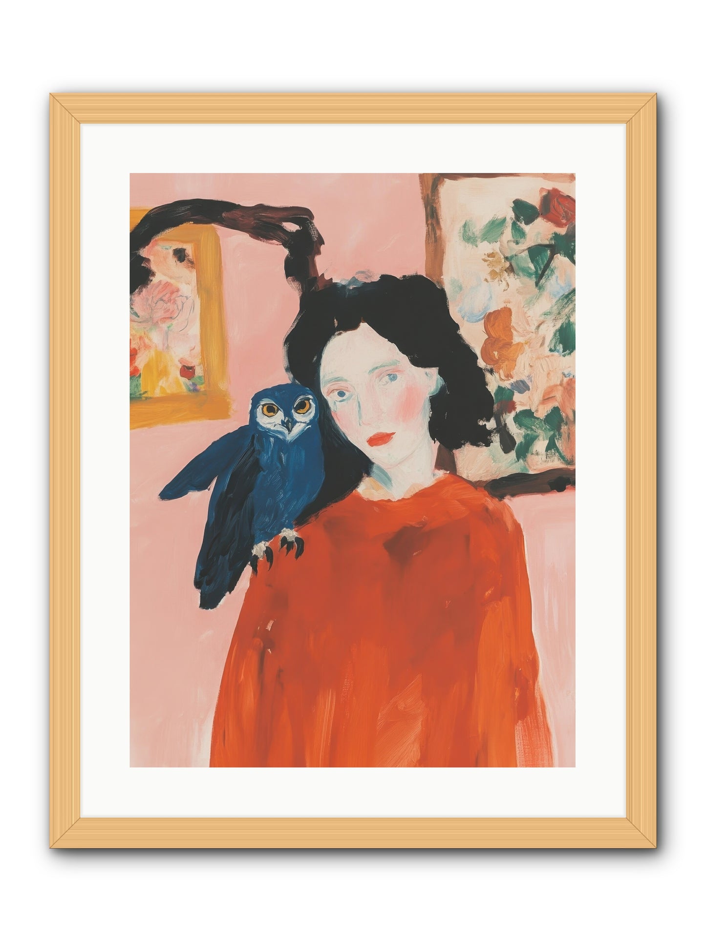 Azure Messenger -- Framed Print - Natural 18x24