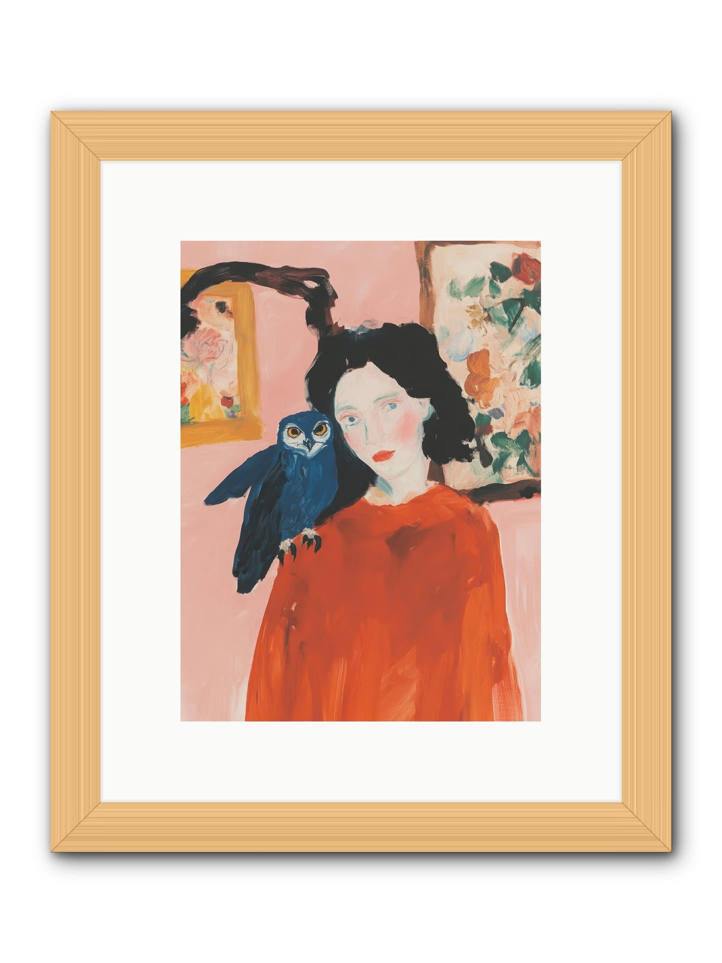 Azure Messenger -- Framed Print - Natural 9x12