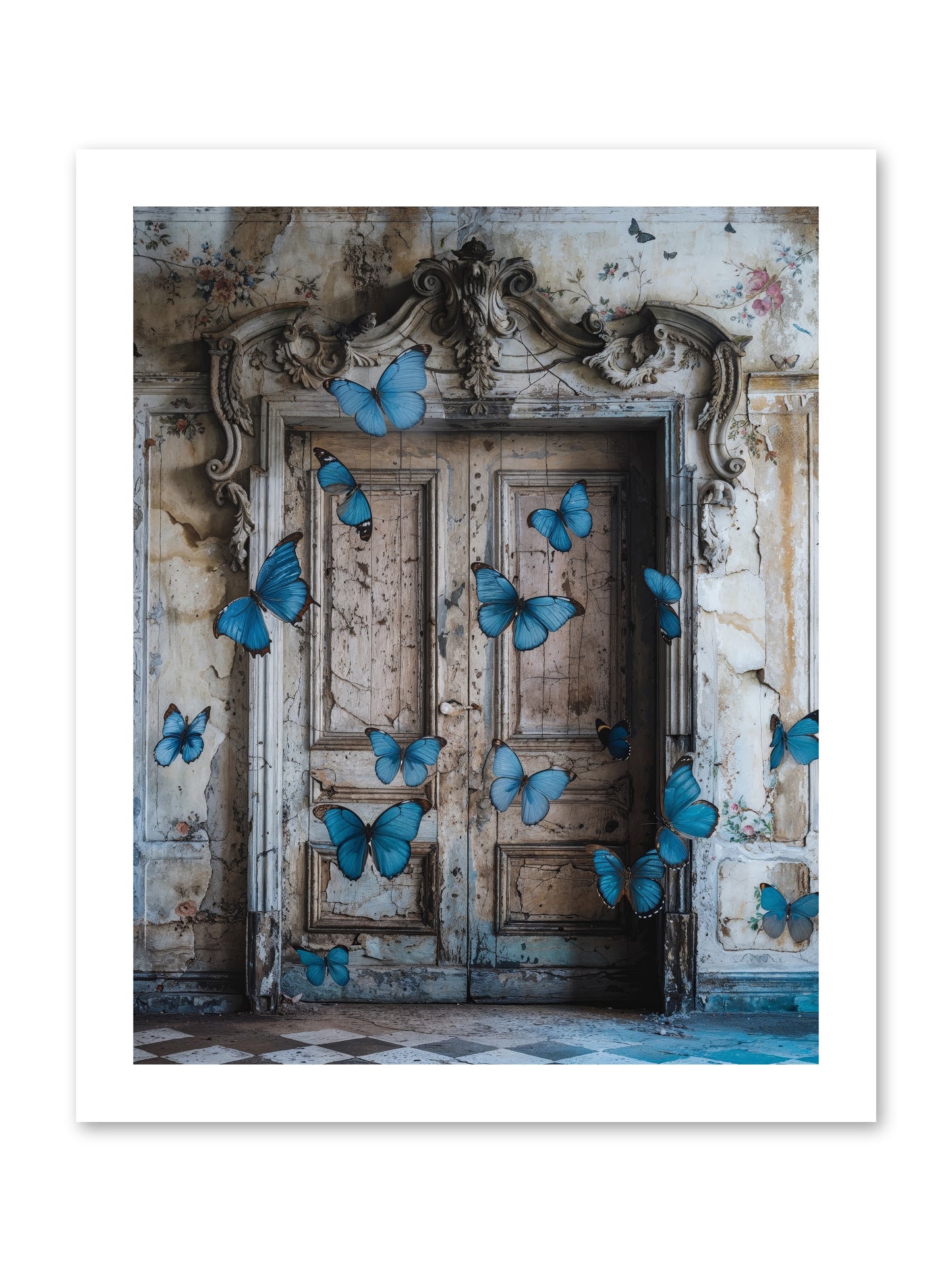 Azure Wings At Parisian Portals -- Loose Canvas Print 12x15