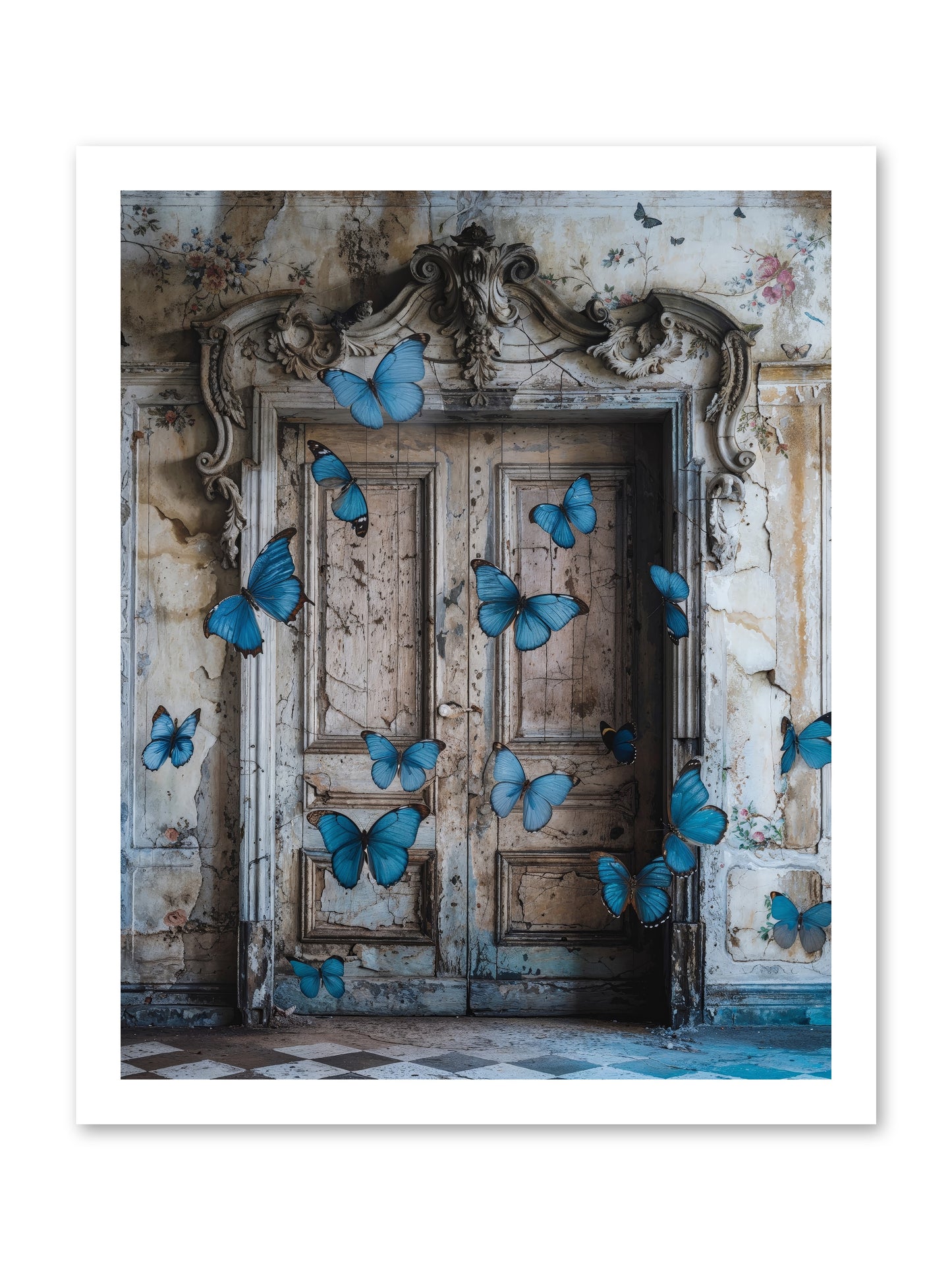 Azure Wings At Parisian Portals -- Paper Print 16x20
