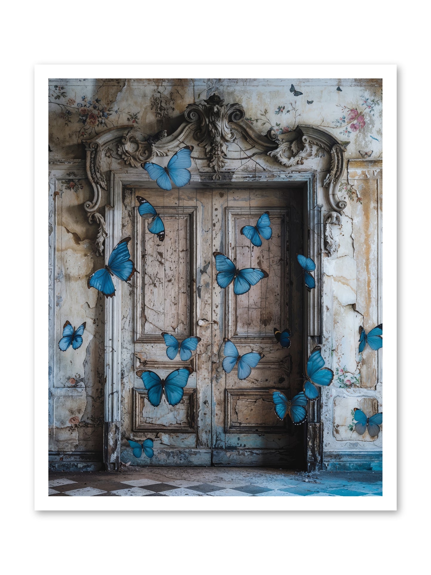 Azure Wings At Parisian Portals -- Loose Canvas Print 24x30