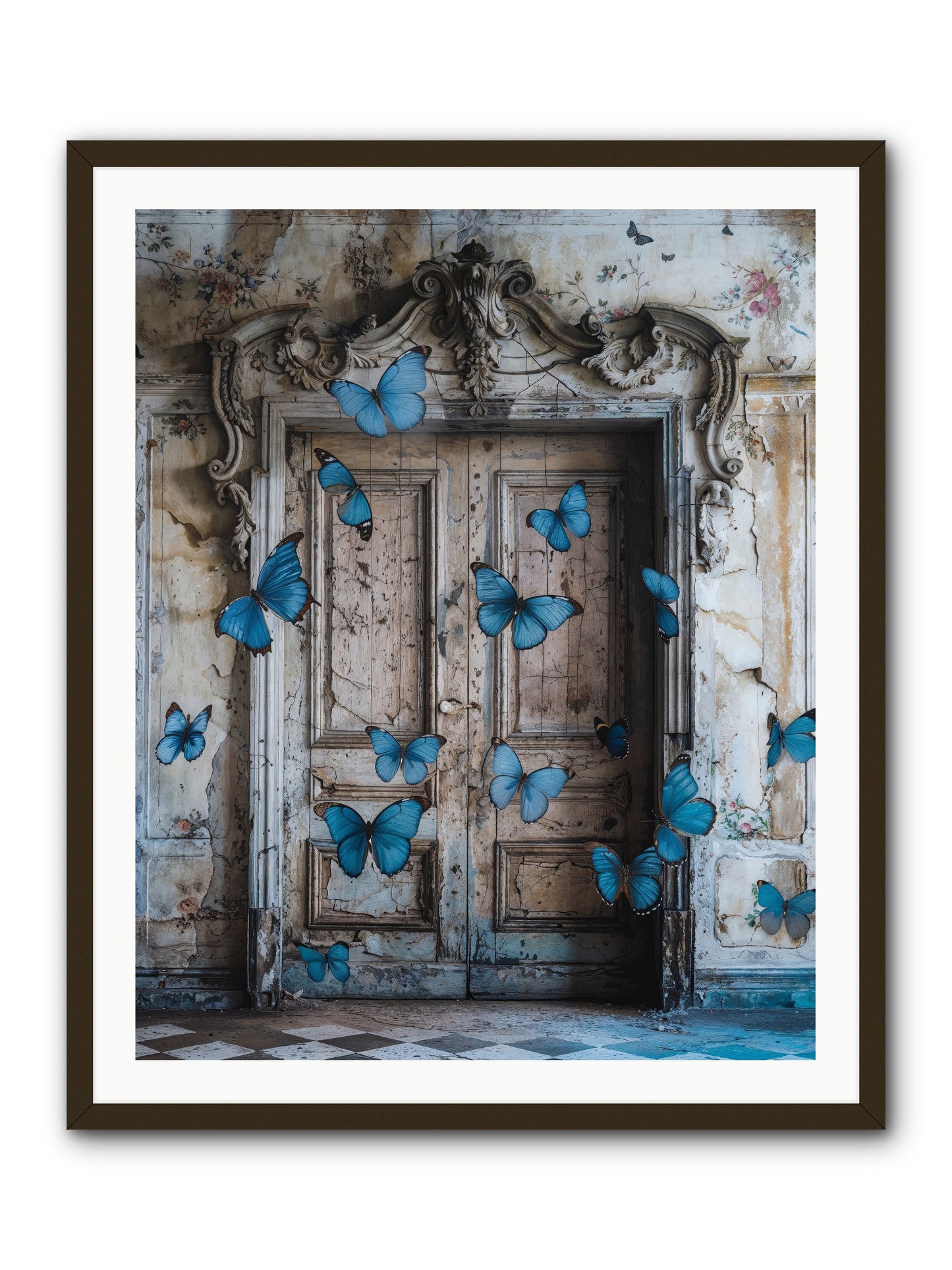 Azure Wings At Parisian Portals -- Framed Print - Black 32x40