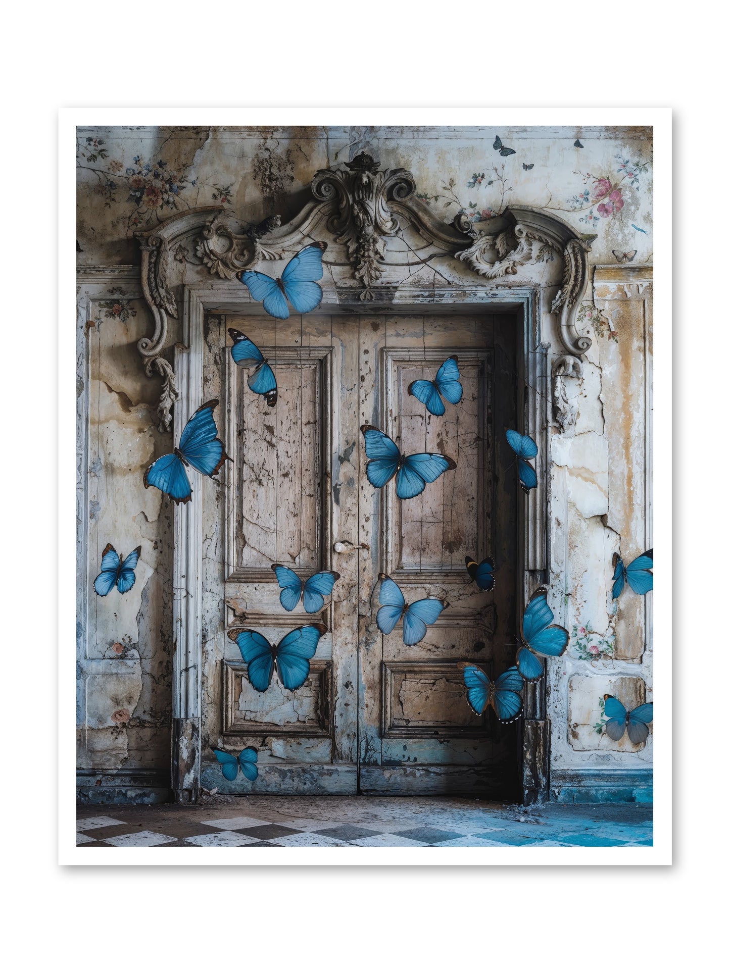 Azure Wings At Parisian Portals -- Paper Print 32x40