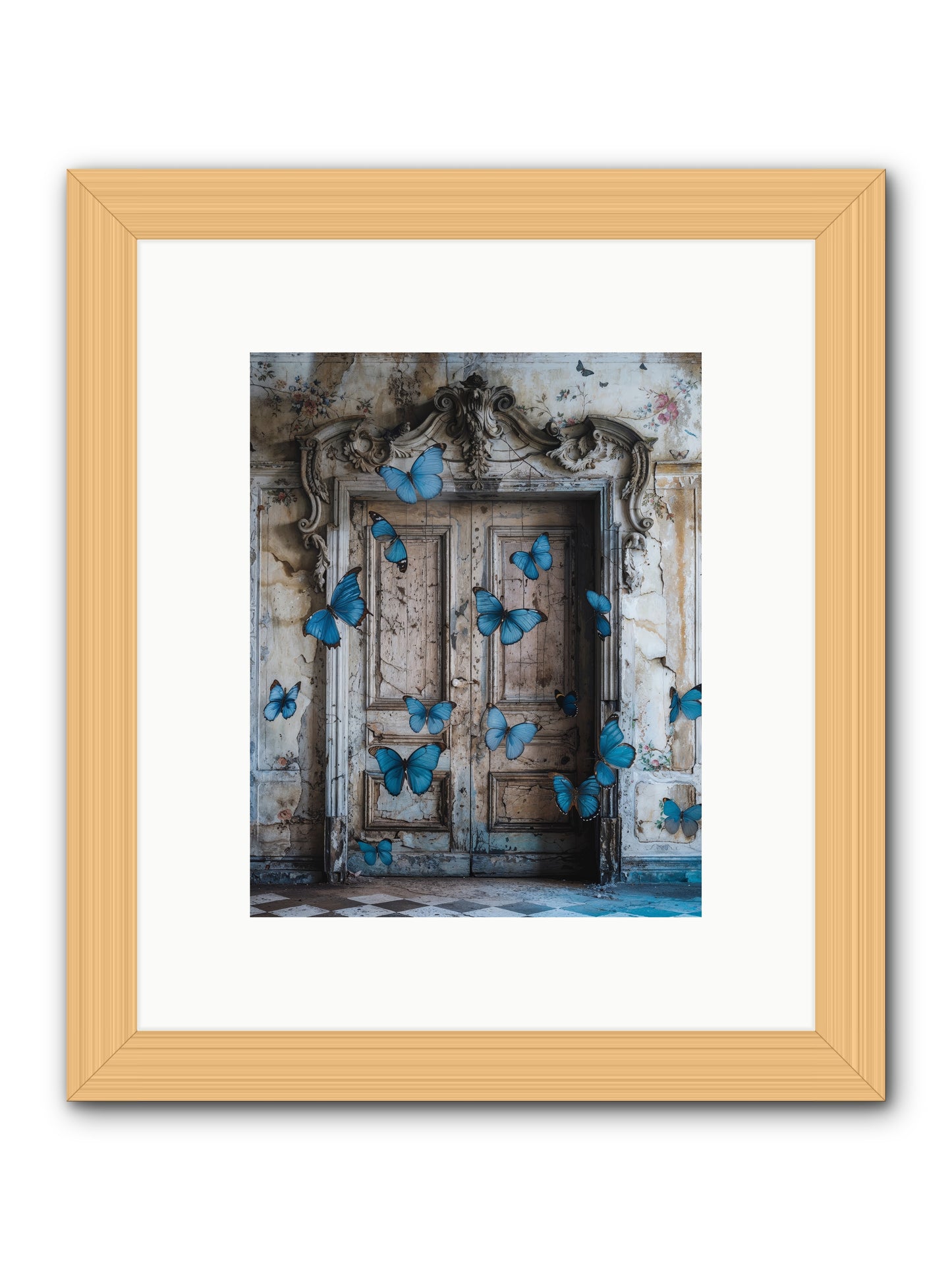 Azure Wings At Parisian Portals -- Framed Print - Natural 8x10