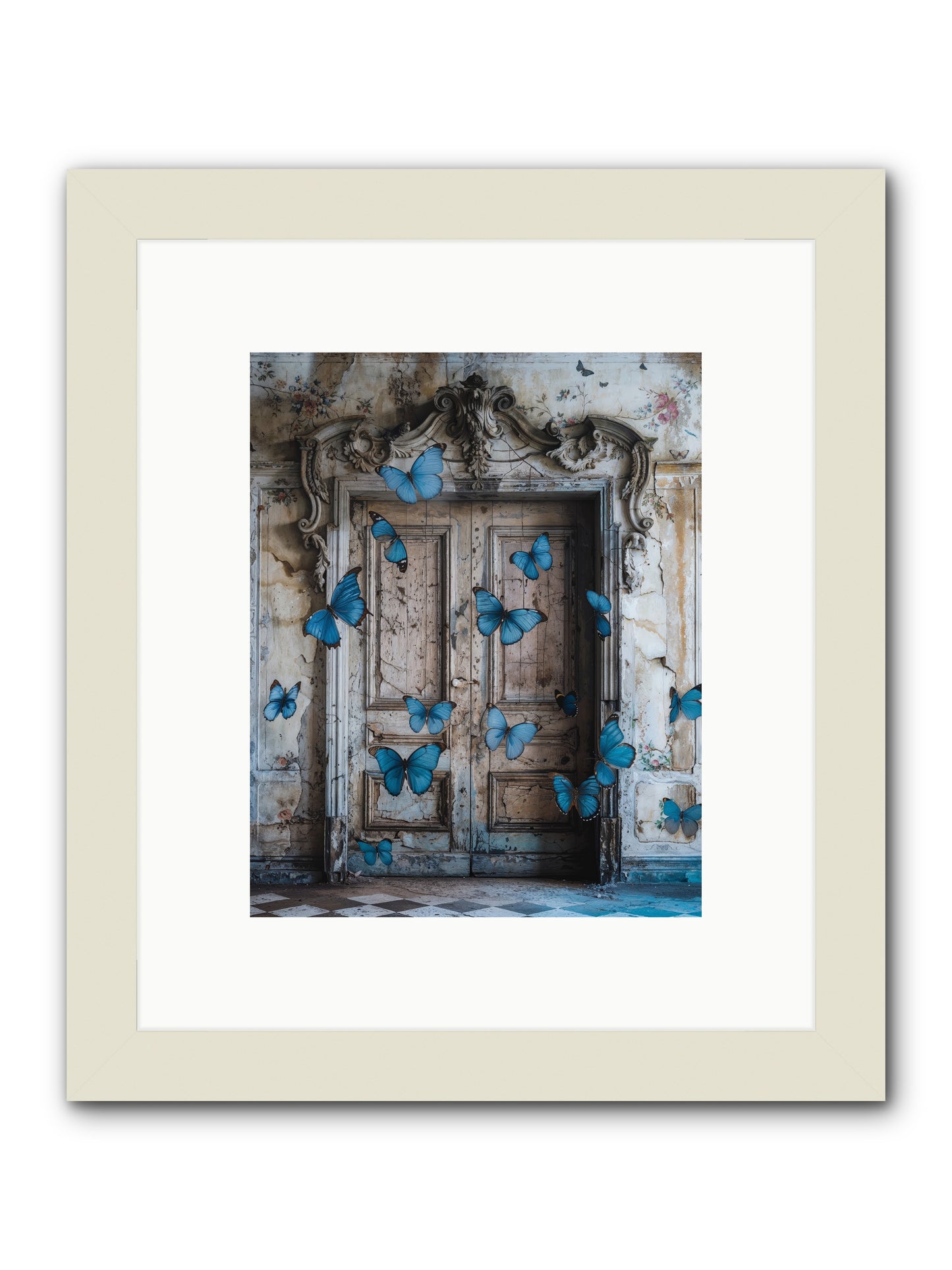 Azure Wings At Parisian Portals -- Framed Print - White 8x10