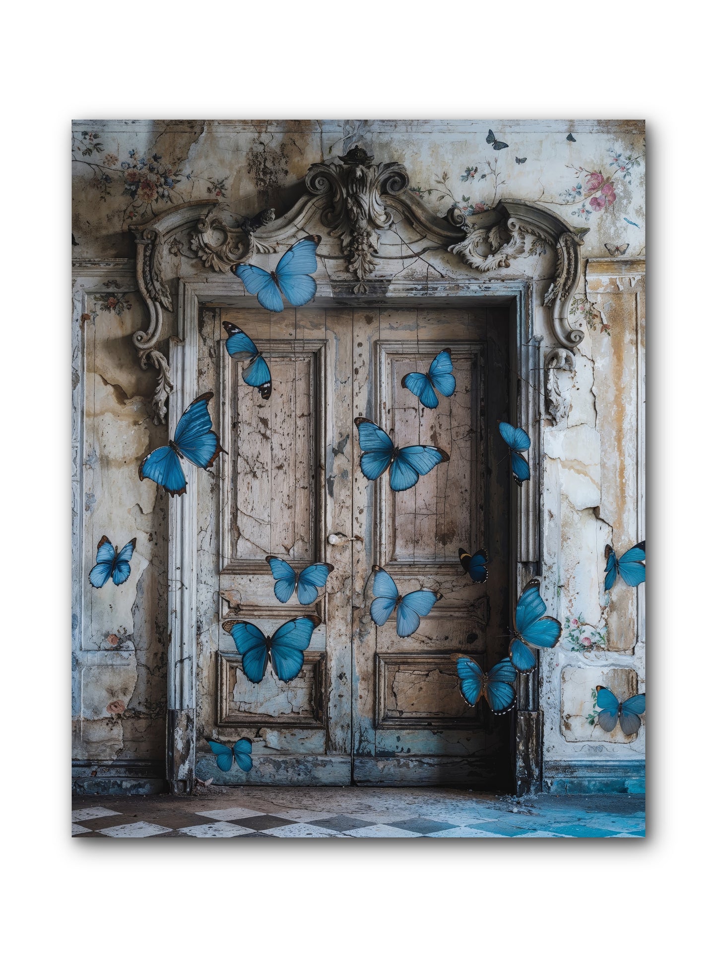 Azure Wings At Parisian Portals -- Wrapped Canvas 8x10
