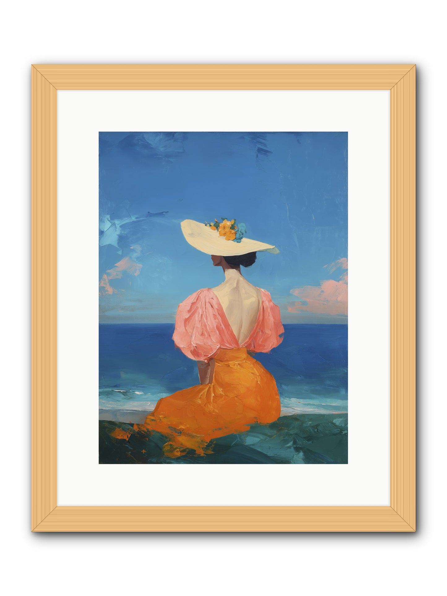 Backdrop in Blue -- Framed Print - Natural 12x16