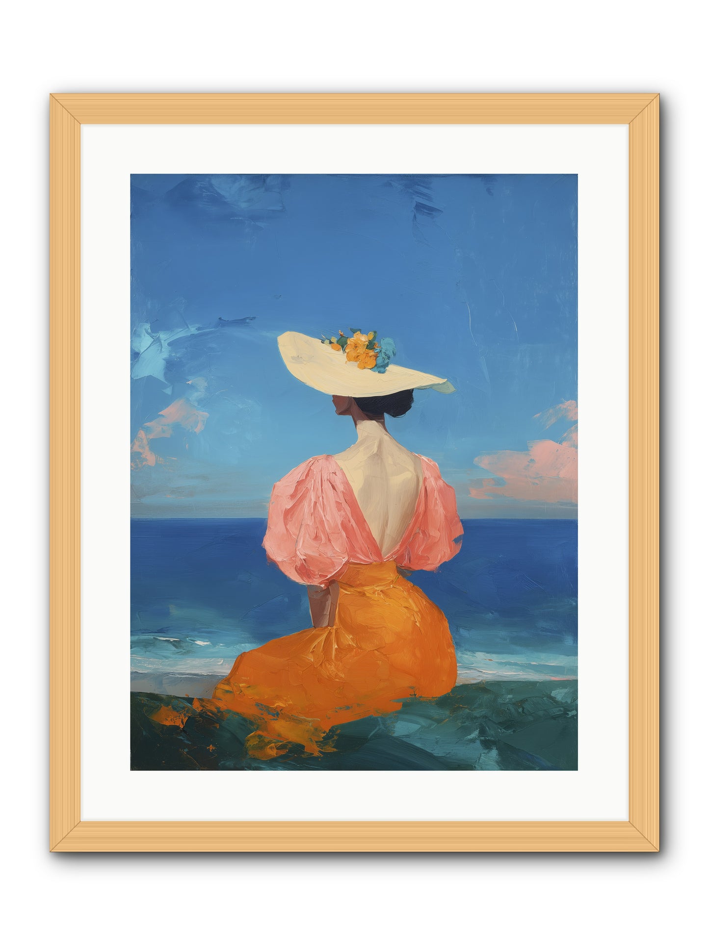 Backdrop in Blue -- Framed Print - Natural 18x24