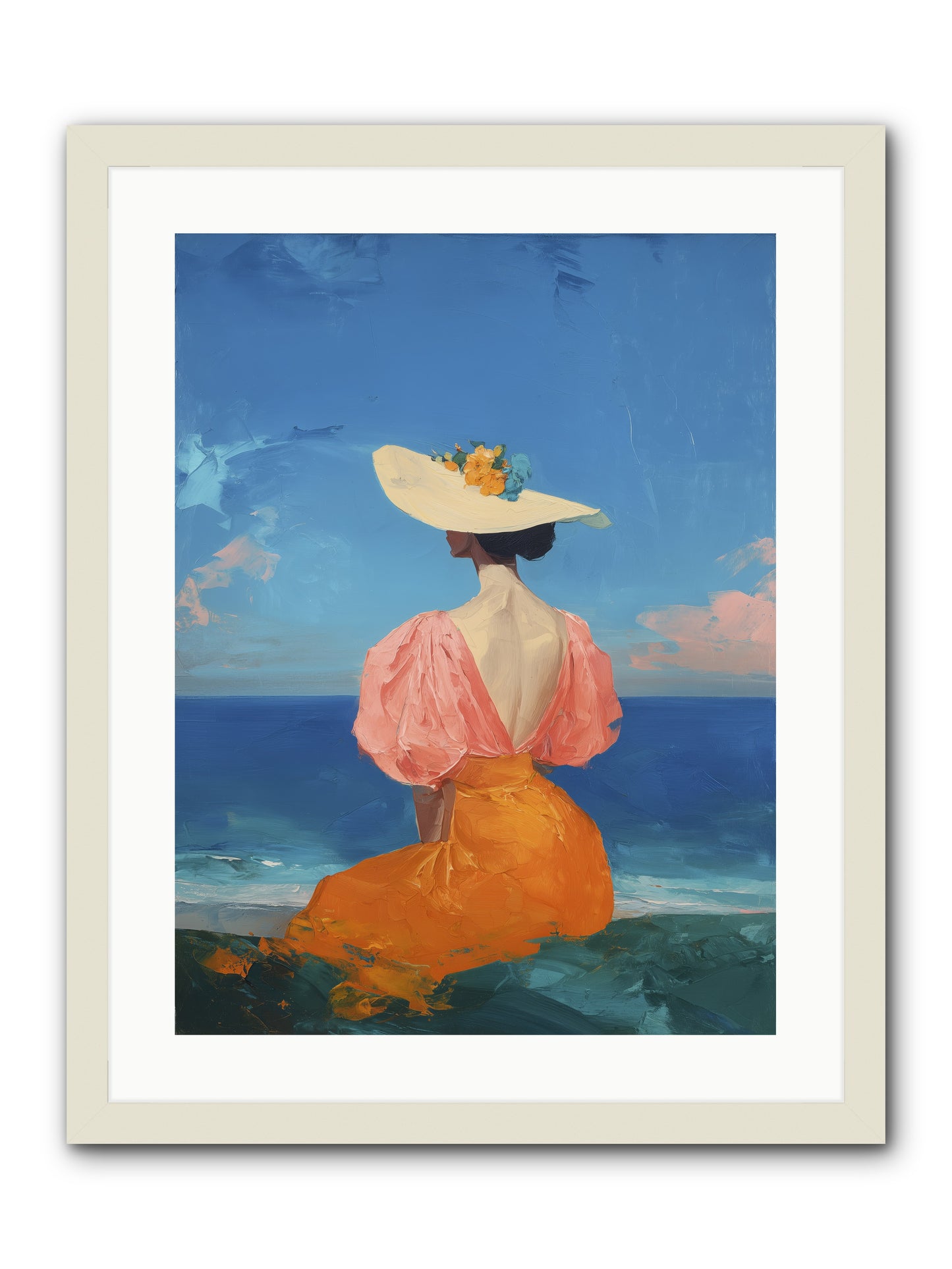 Backdrop in Blue -- Framed Print - White 18x24