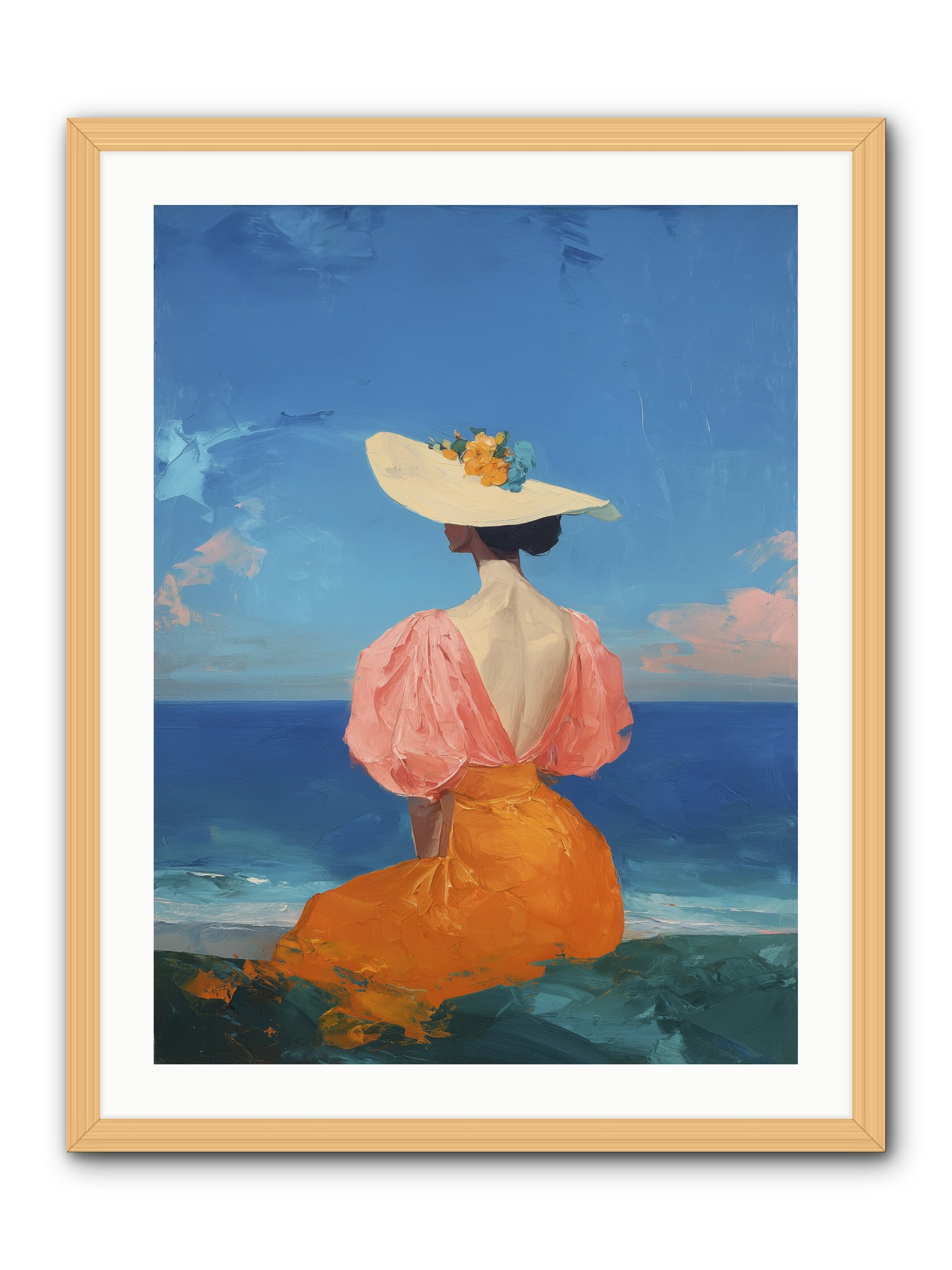 Backdrop in Blue -- Framed Print - Natural 24x32