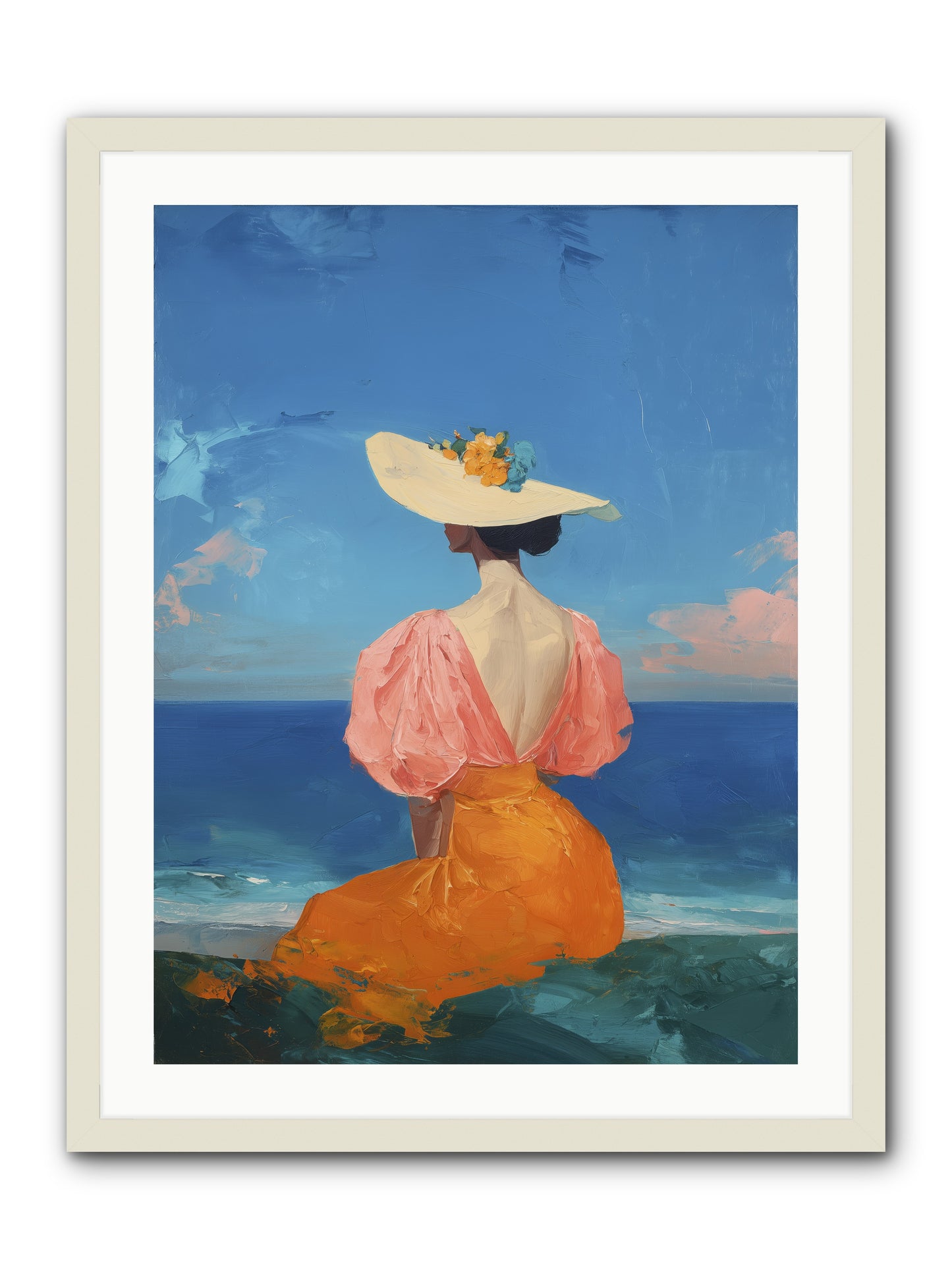 Backdrop in Blue -- Framed Print - White 24x32