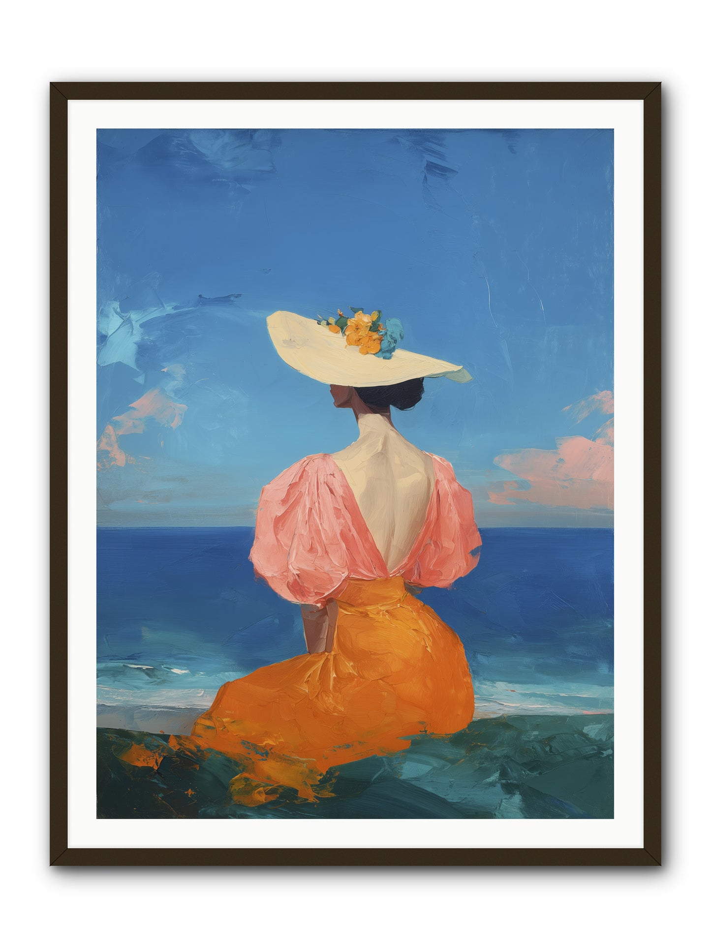 Backdrop in Blue -- Framed Print - Black 36x48
