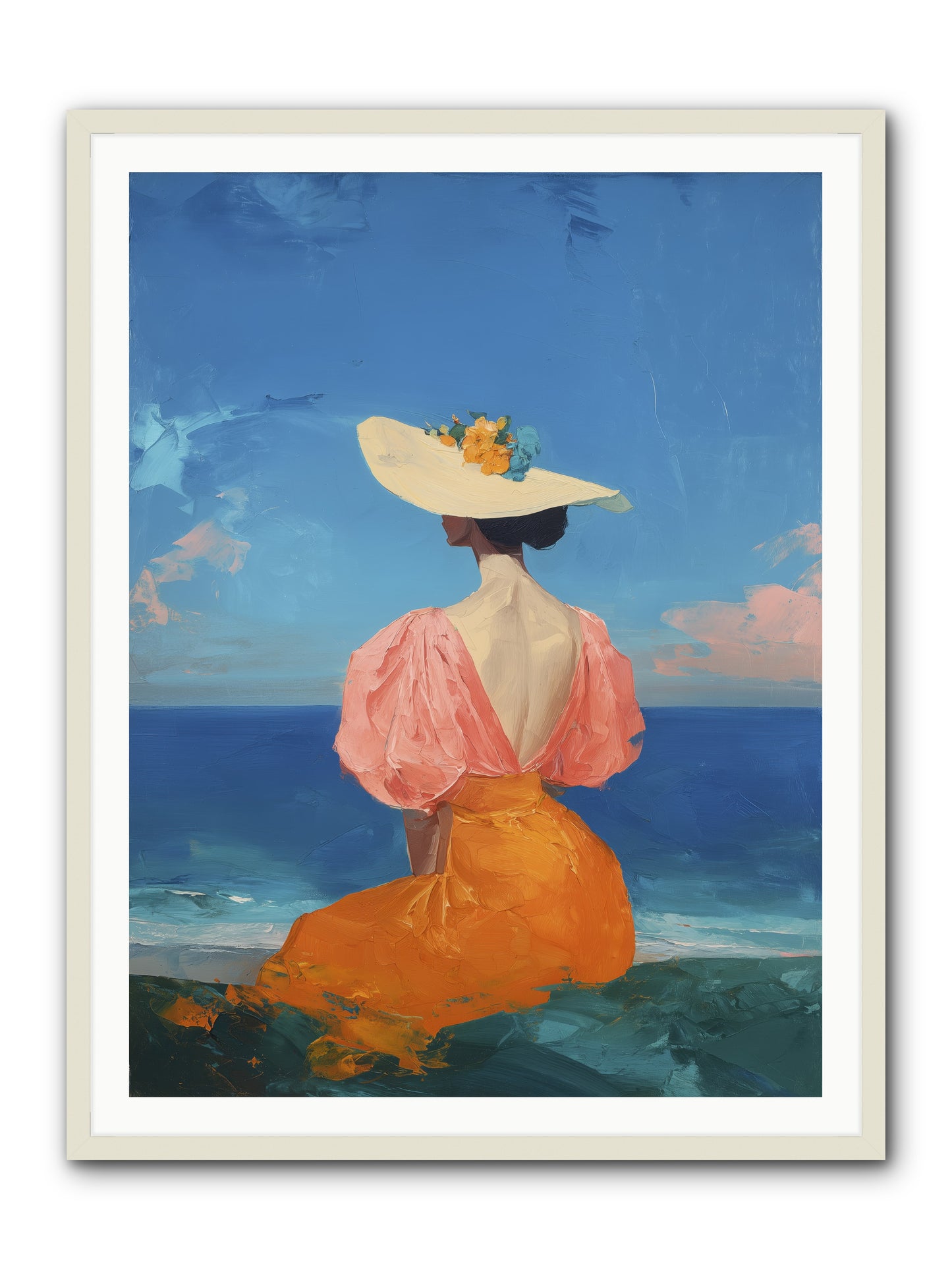 Backdrop in Blue -- Framed Print - White 36x48