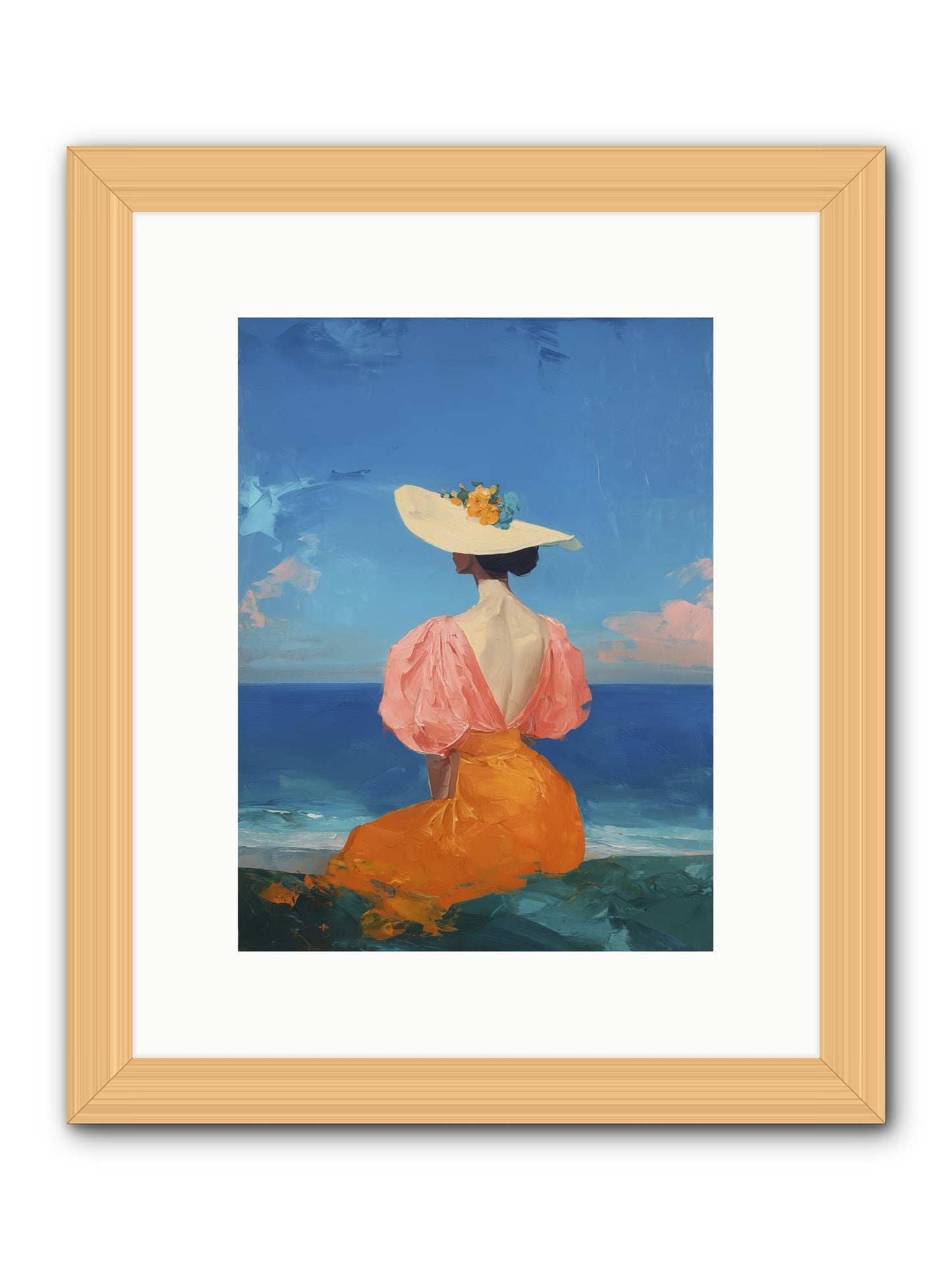 Backdrop in Blue -- Framed Print - Natural 9x12