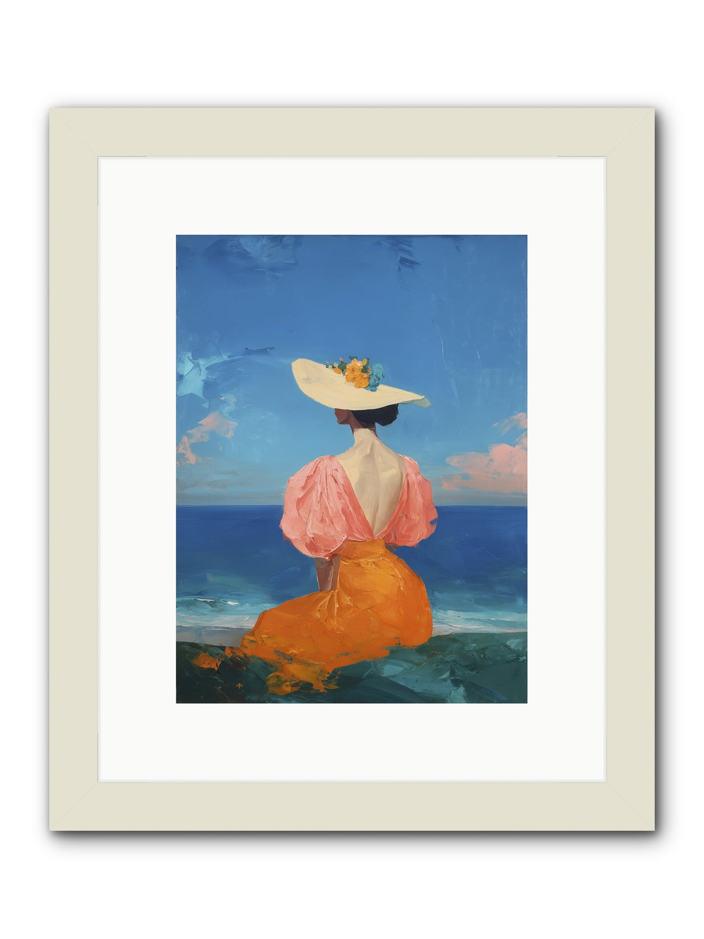 Backdrop in Blue -- Framed Print - White 9x12