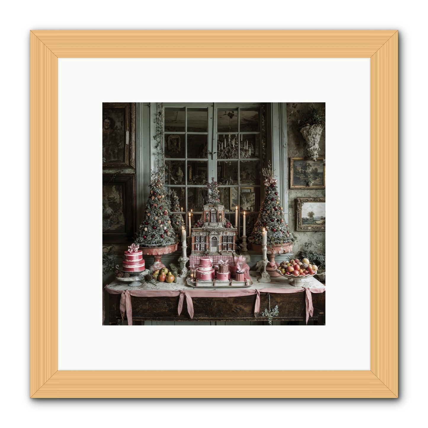 Backstage At The North Pole -- Framed Print - Natural 10x10