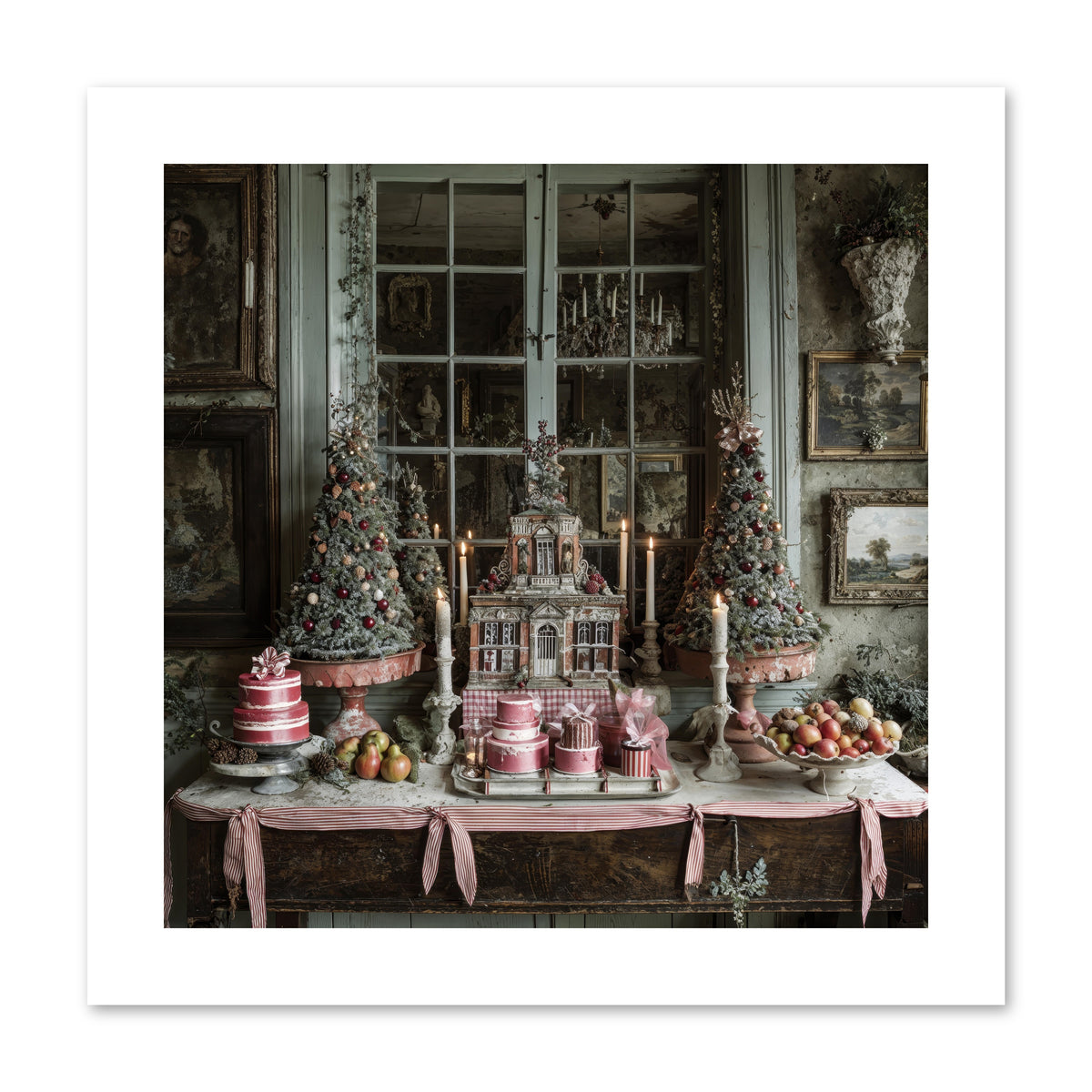 Backstage At The North Pole -- Paper Print 10x10