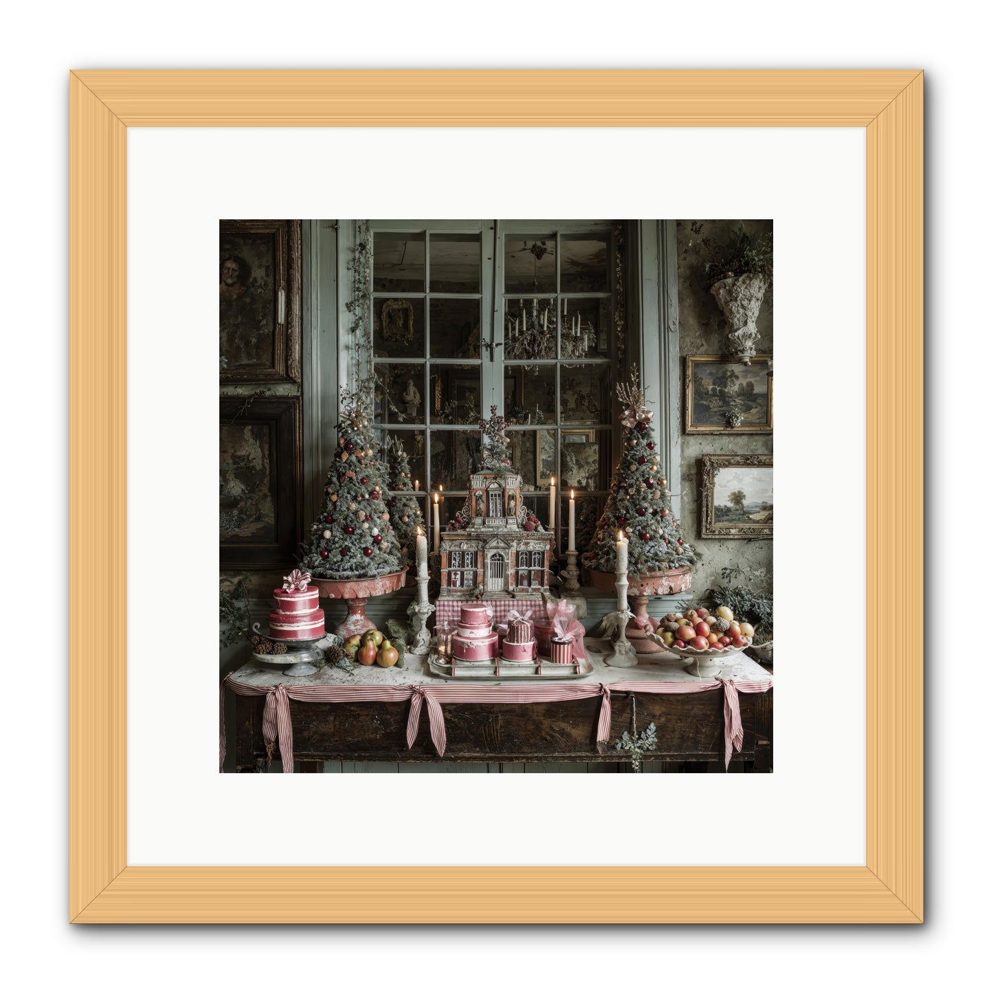 Backstage At The North Pole -- Framed Print - Natural 12x12