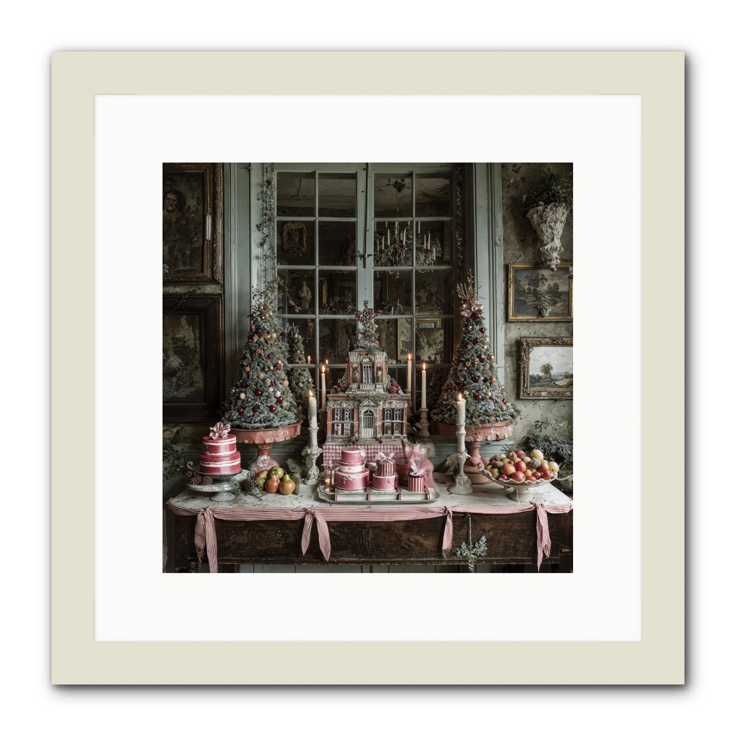 Backstage At The North Pole -- Framed Print - White 12x12
