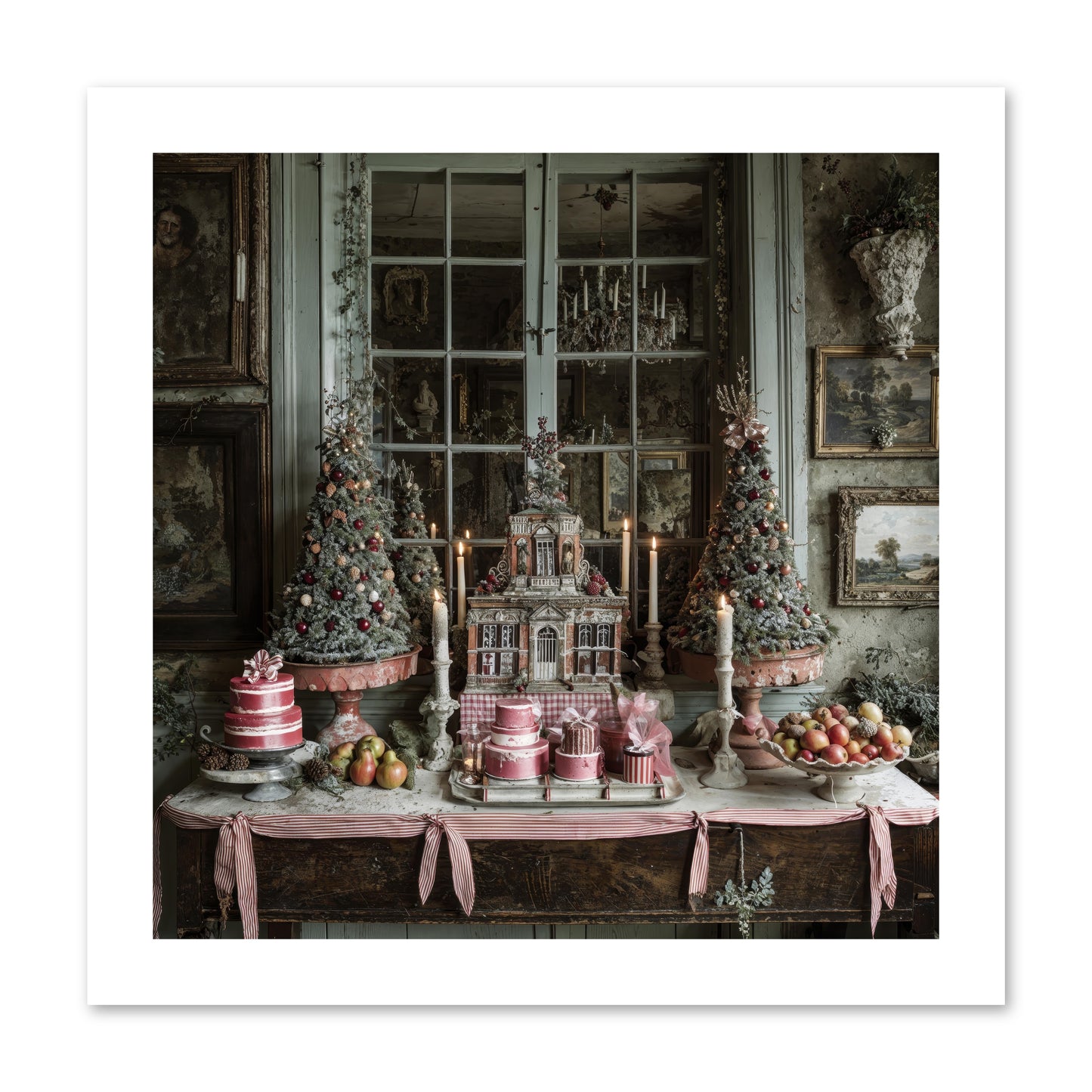 Backstage At The North Pole -- Paper Print 12x12