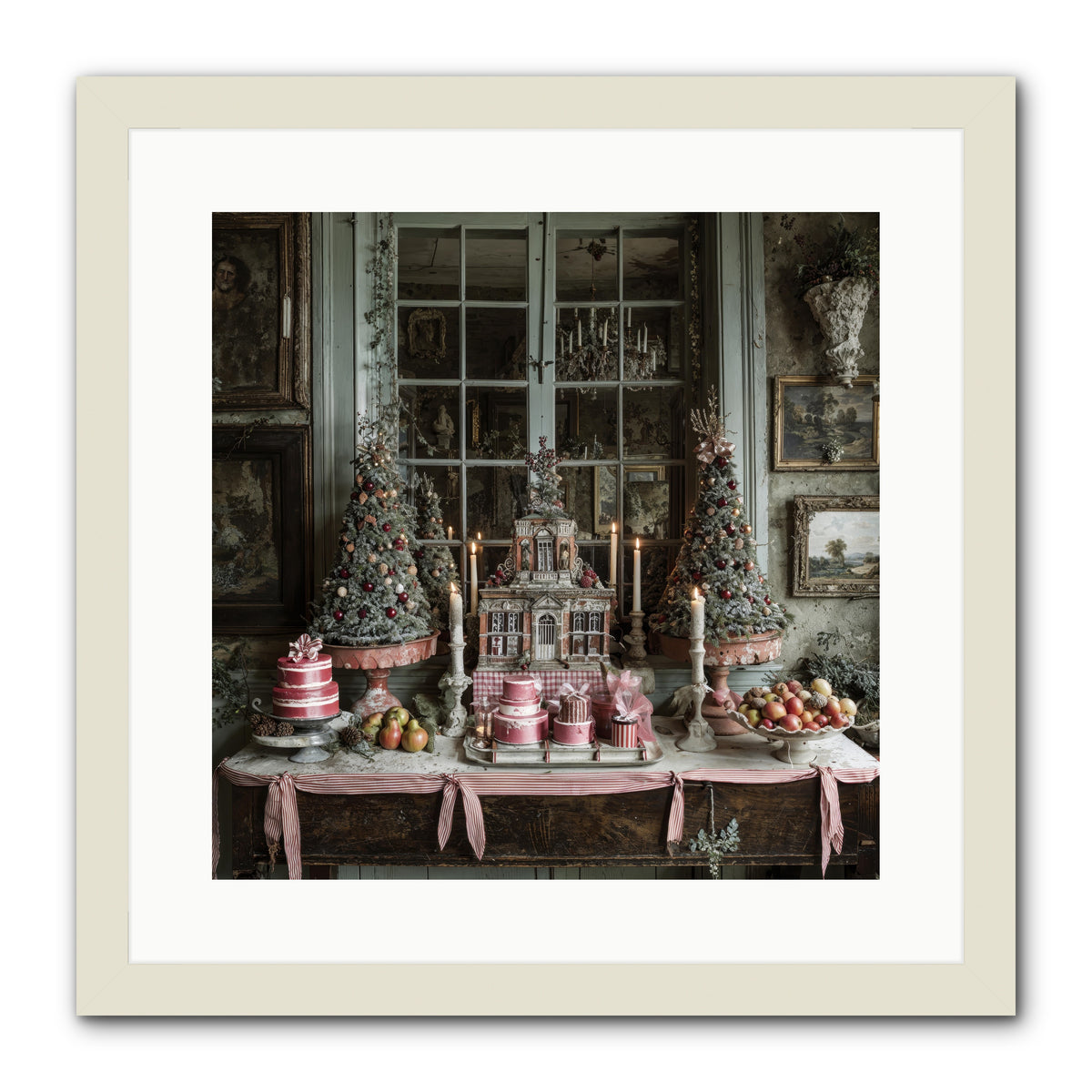 Backstage At The North Pole -- Framed Print - White 16x16