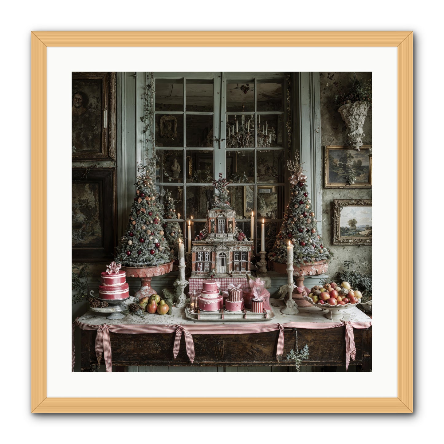 Backstage At The North Pole -- Framed Print - Natural 24x24