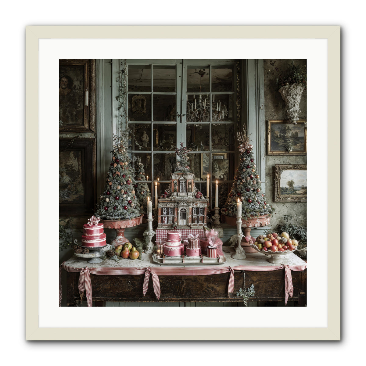 Backstage At The North Pole -- Framed Print - White 24x24