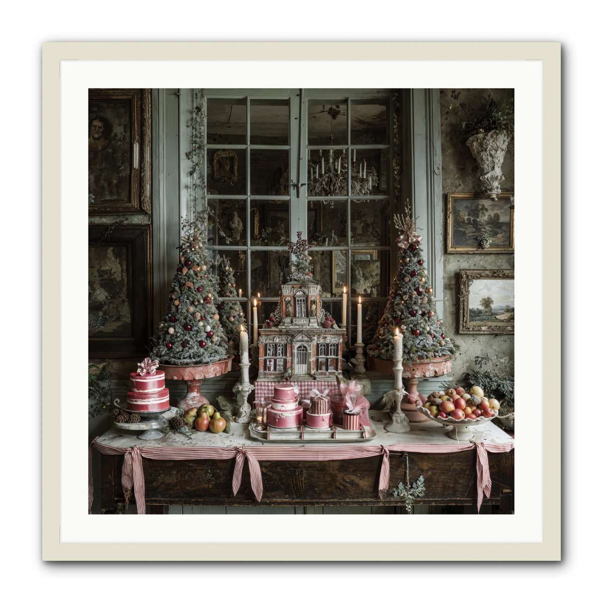 Backstage At The North Pole -- Framed Print - White 30x30