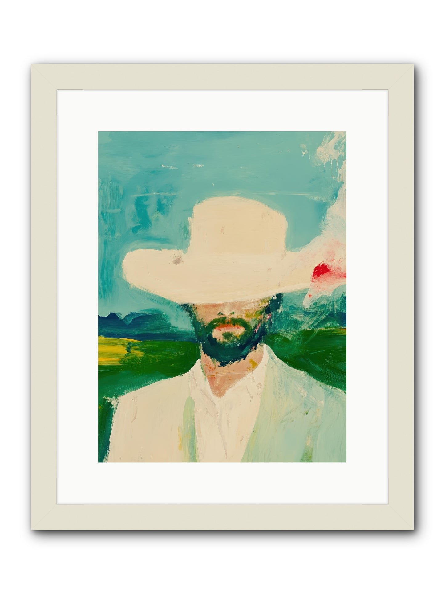 Badlands Silhouette -- Framed Print - White 12x16