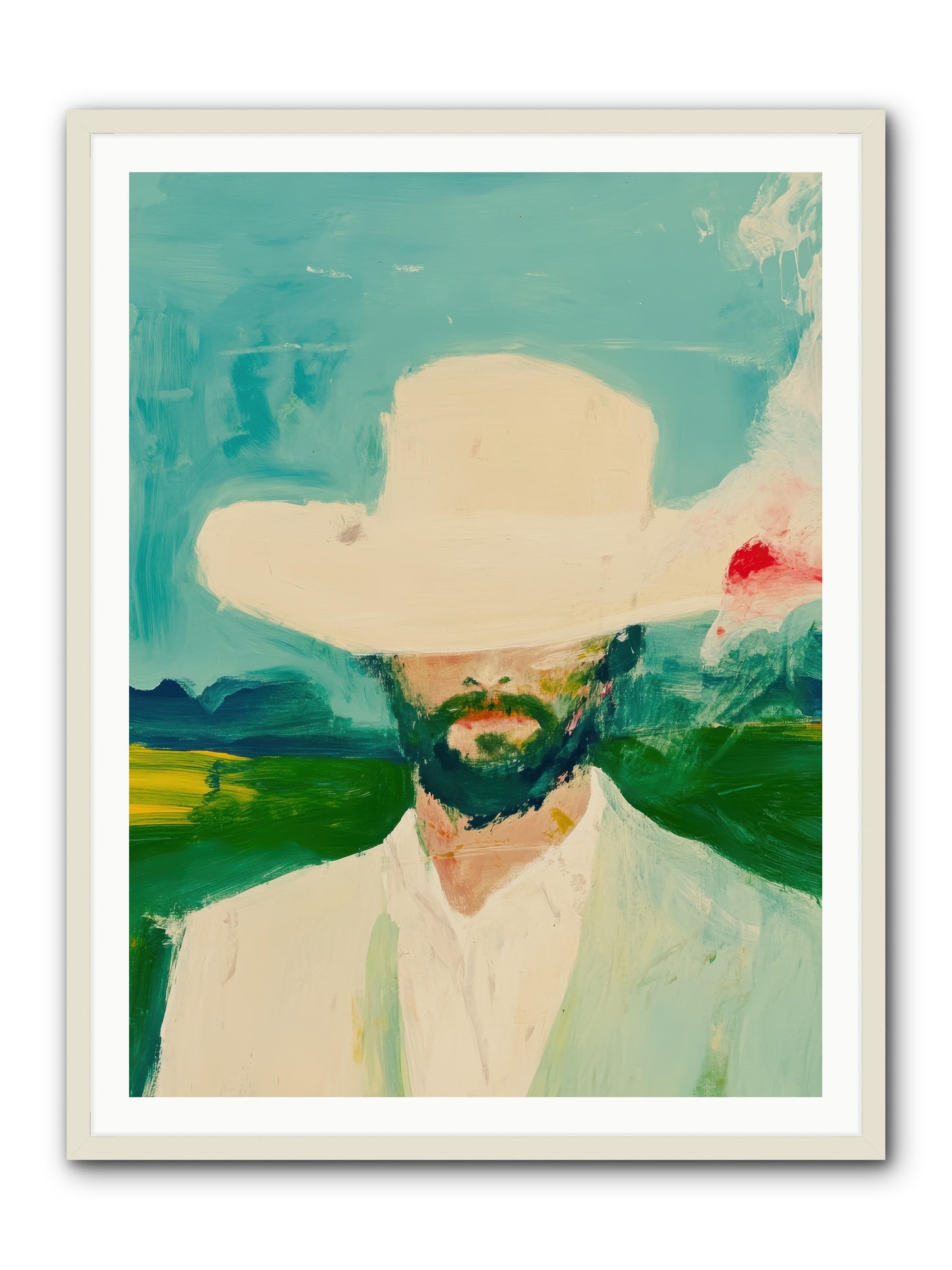 Badlands Silhouette -- Framed Print - White 36x48