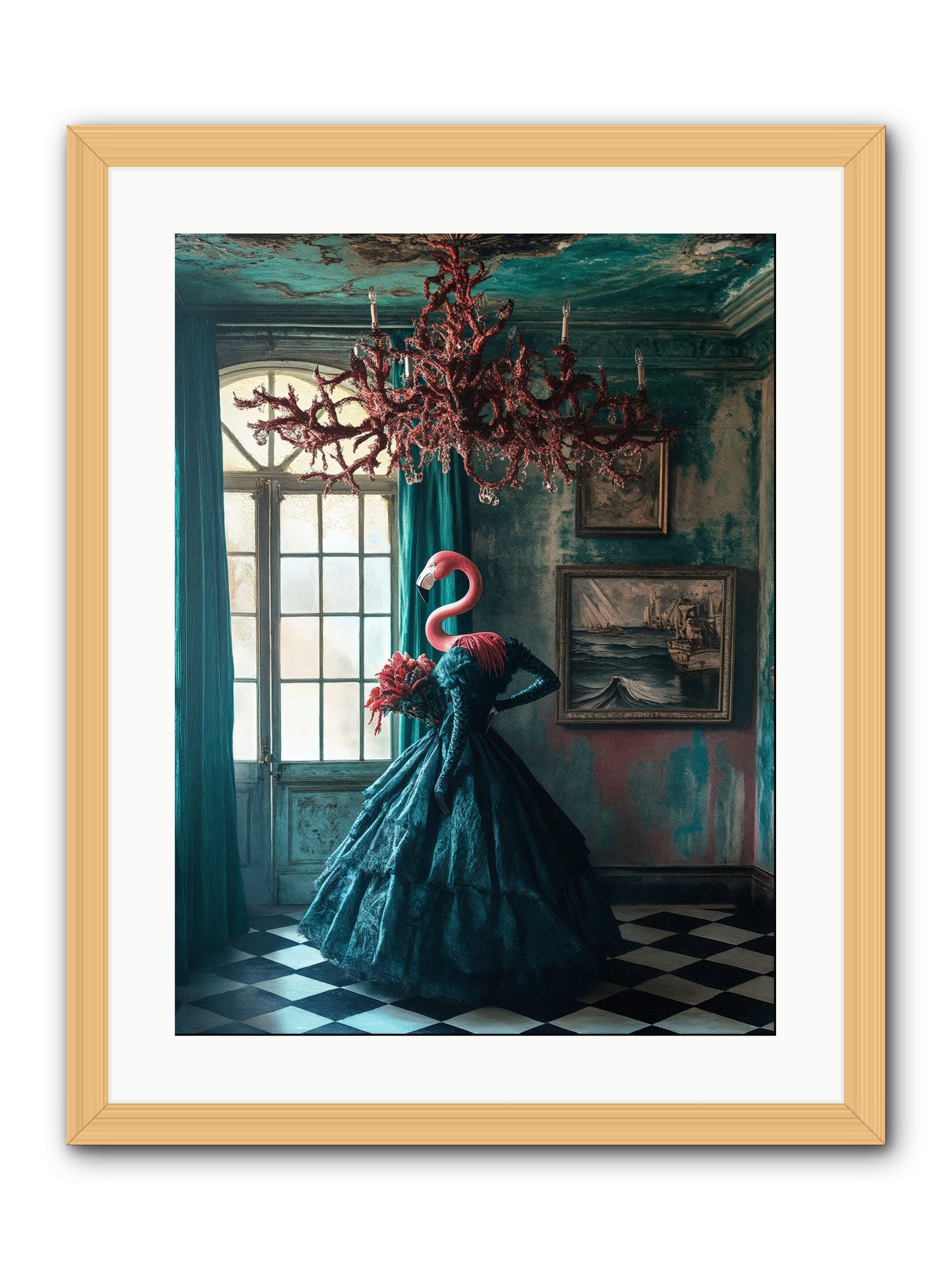 Ballrooms below seaRez -- Framed Print - Natural 18x24