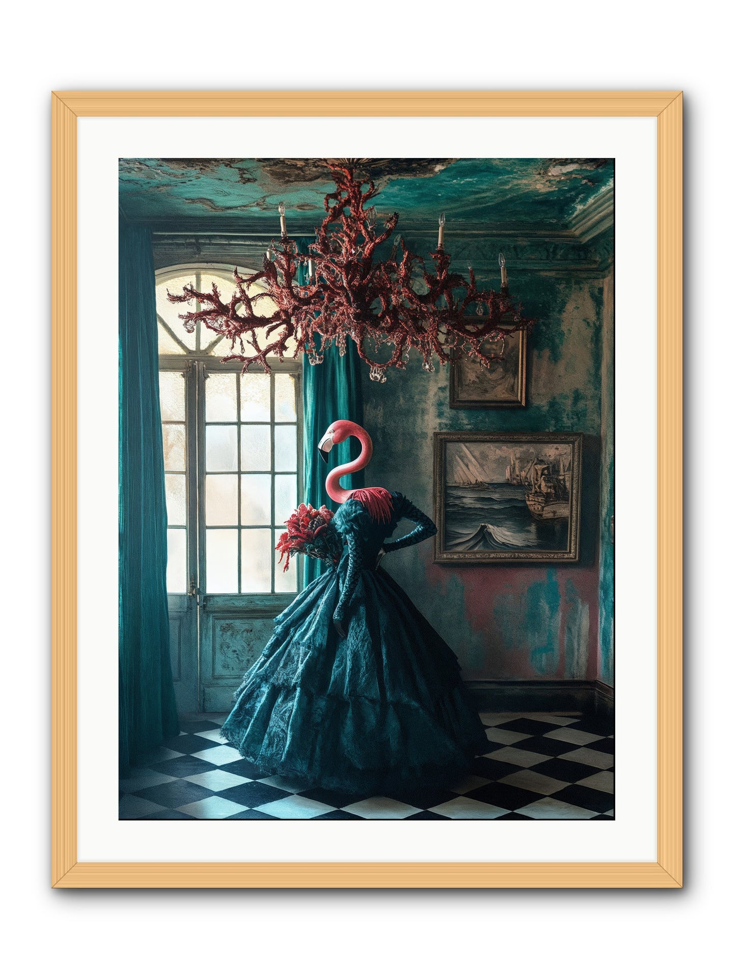Ballrooms below seaRez -- Framed Print - Natural 24x32