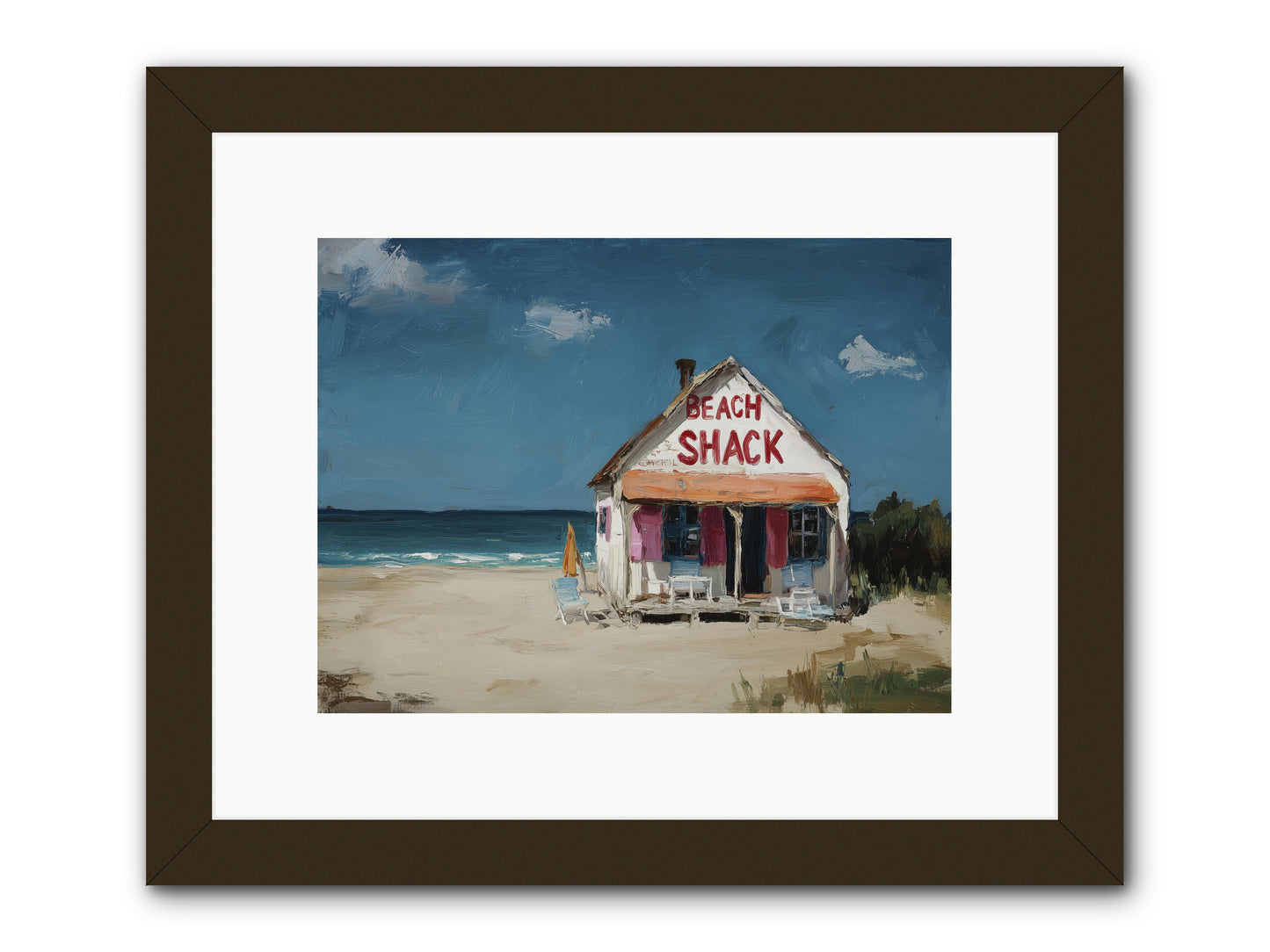 Barefoot Headquarters -- Framed Print - Black 12x9