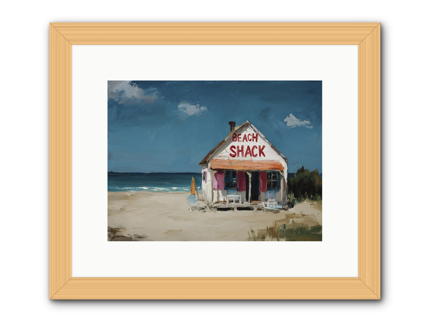 Barefoot Headquarters -- Framed Print - Natural 12x9