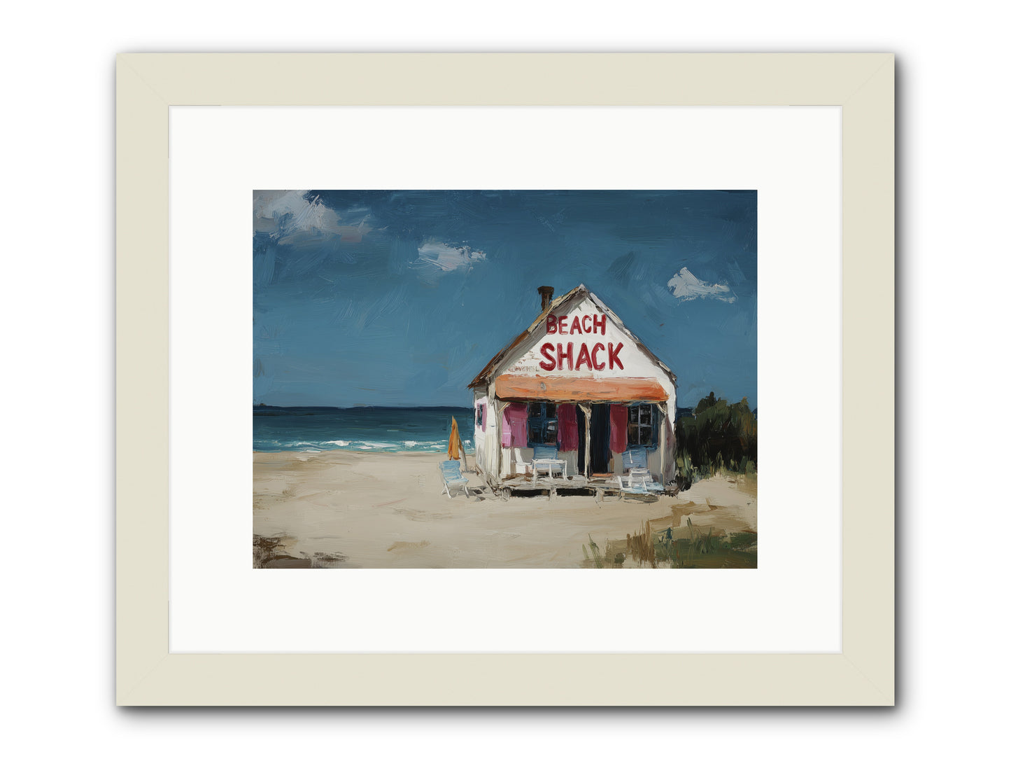 Barefoot Headquarters -- Framed Print - White 12x9