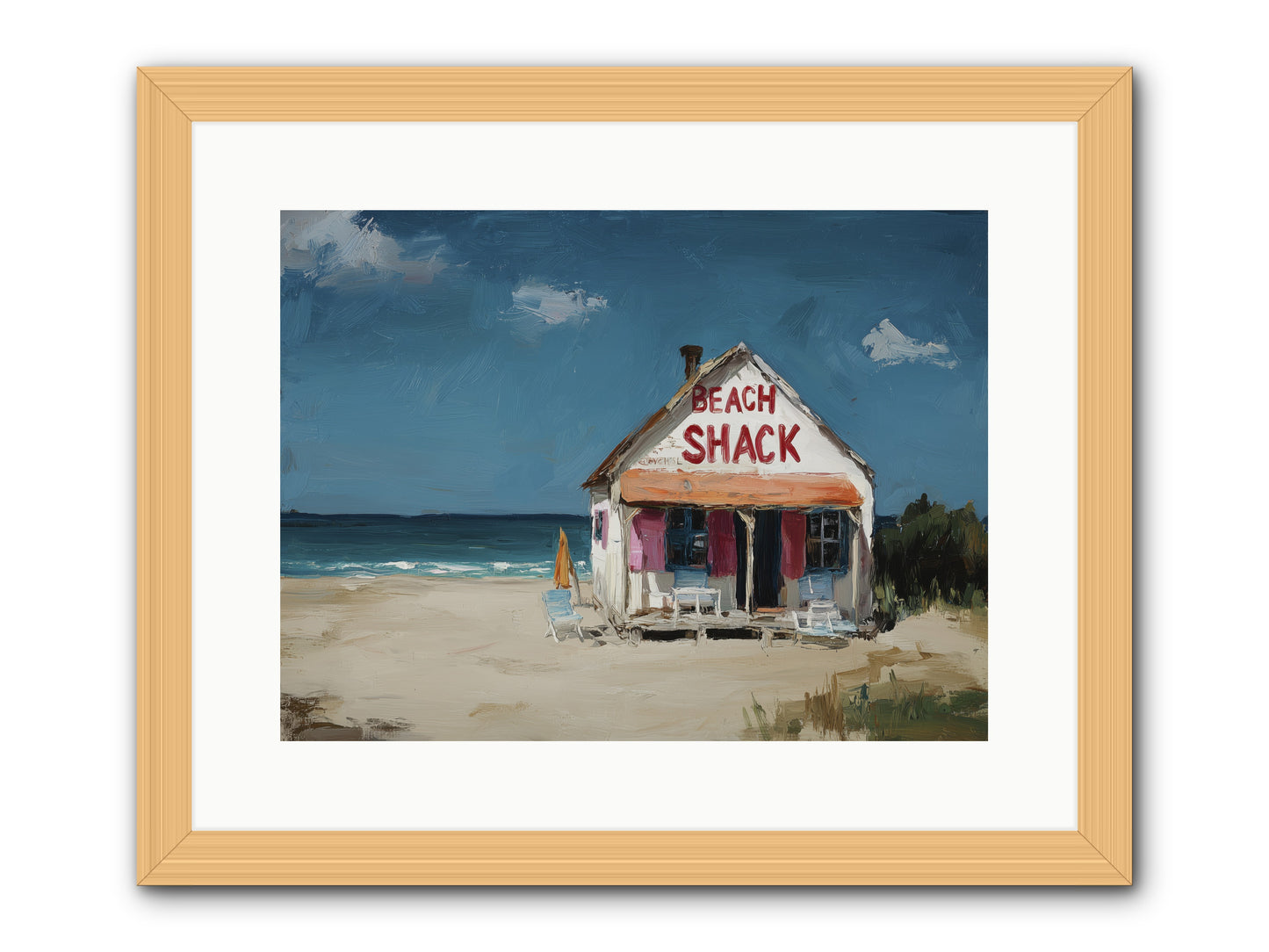 Barefoot Headquarters -- Framed Print - Natural 16x12