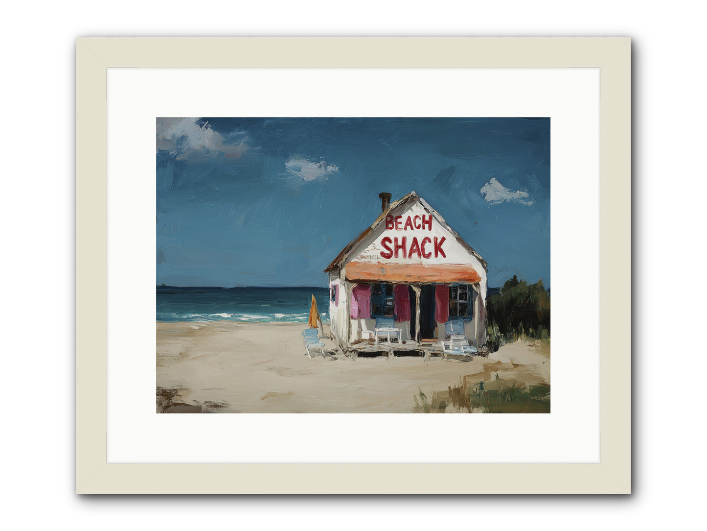 Barefoot Headquarters -- Framed Print - White 16x12