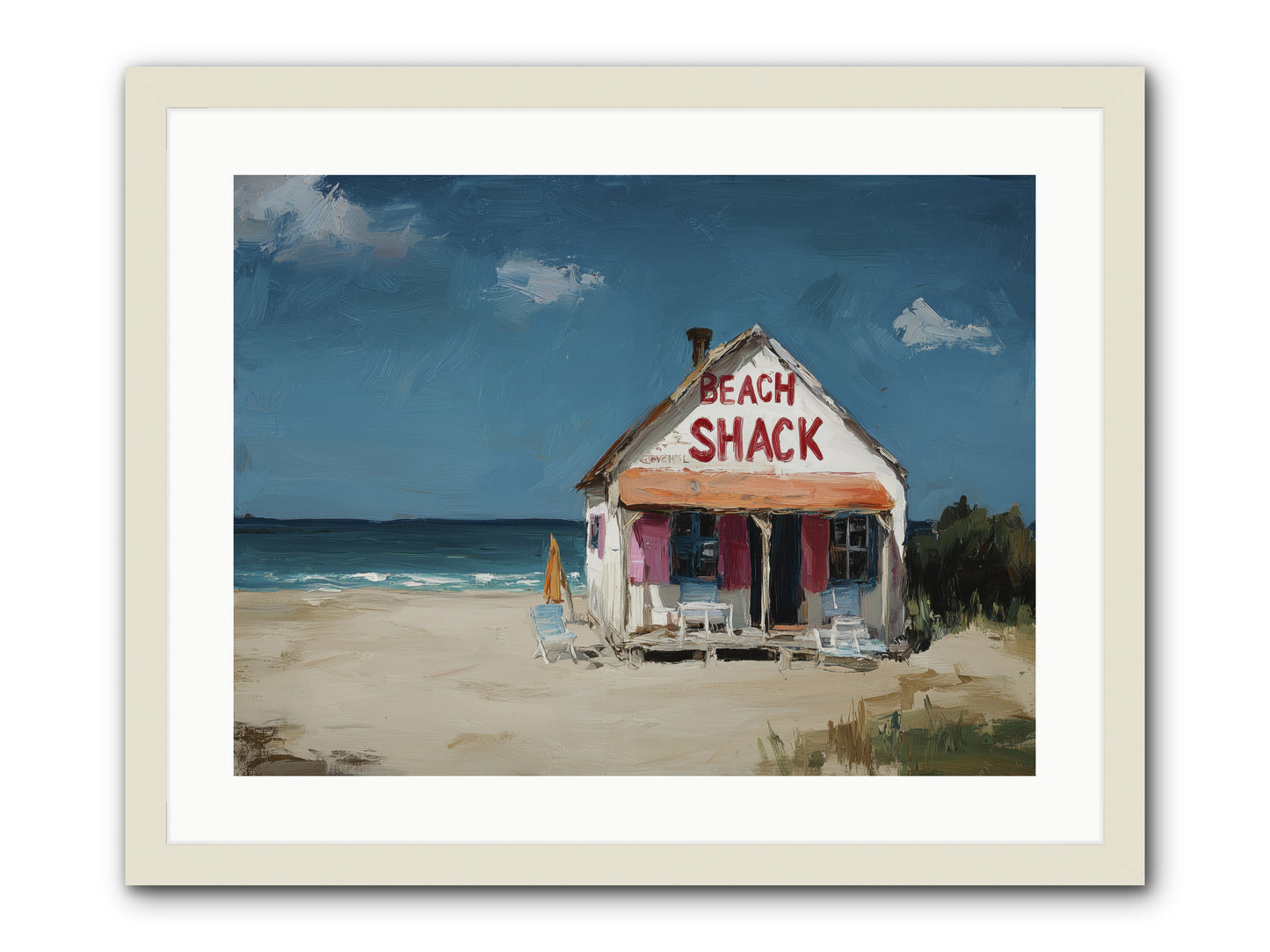 Barefoot Headquarters -- Framed Print - White 24x18