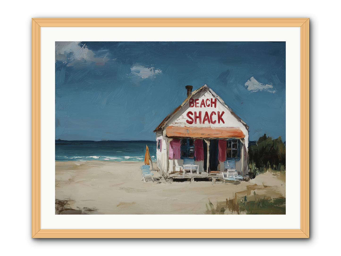 Barefoot Headquarters -- Framed Print - Natural 32x24