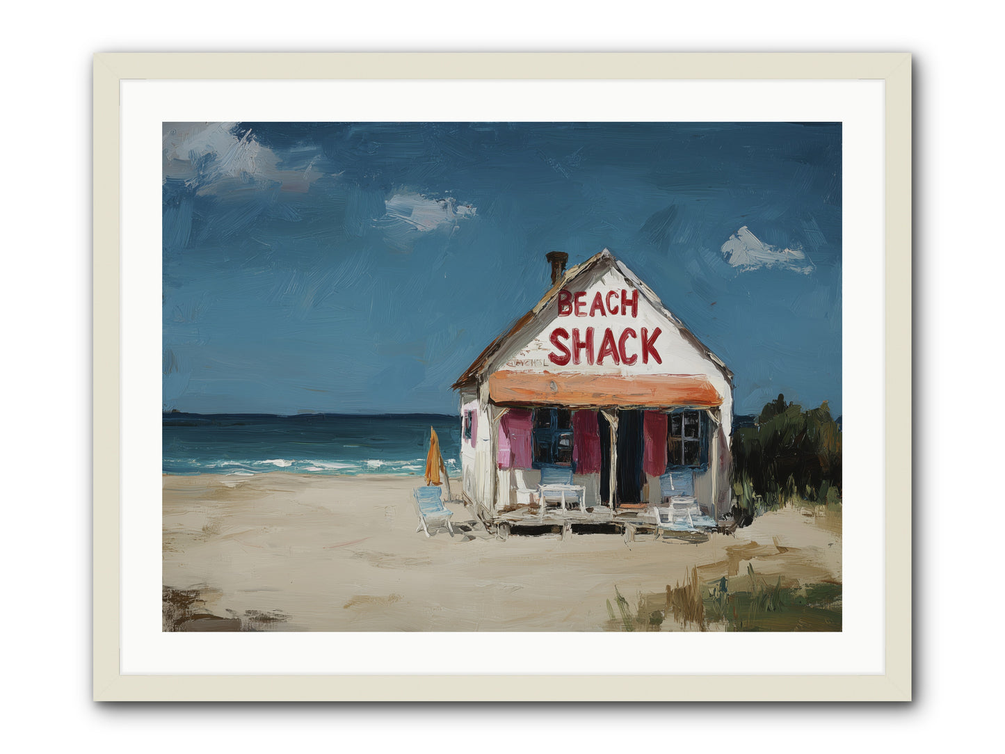 Barefoot Headquarters -- Framed Print - White 32x24