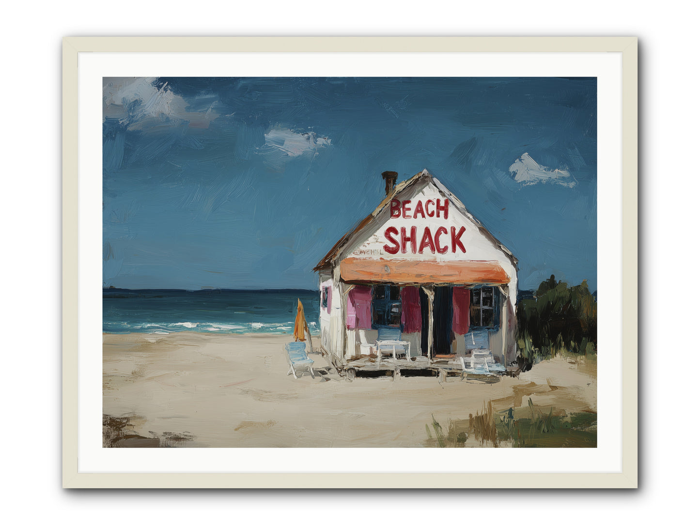 Barefoot Headquarters -- Framed Print - White 40x30
