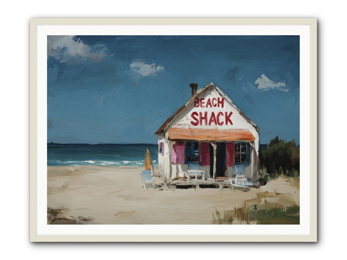 Barefoot Headquarters -- Framed Print - White 48x36
