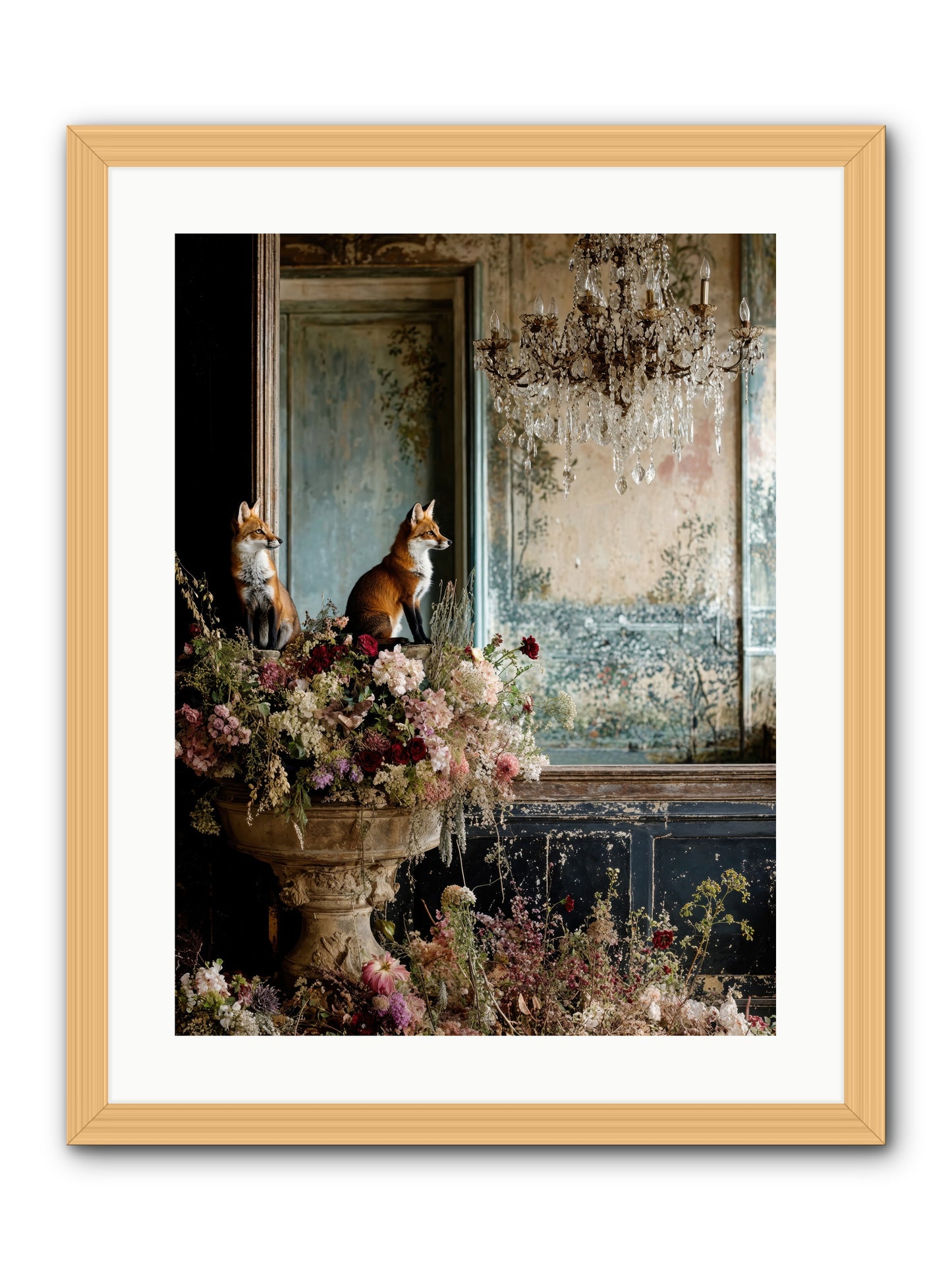 Baroque Wildlife -- Framed Print - Natural 18x24