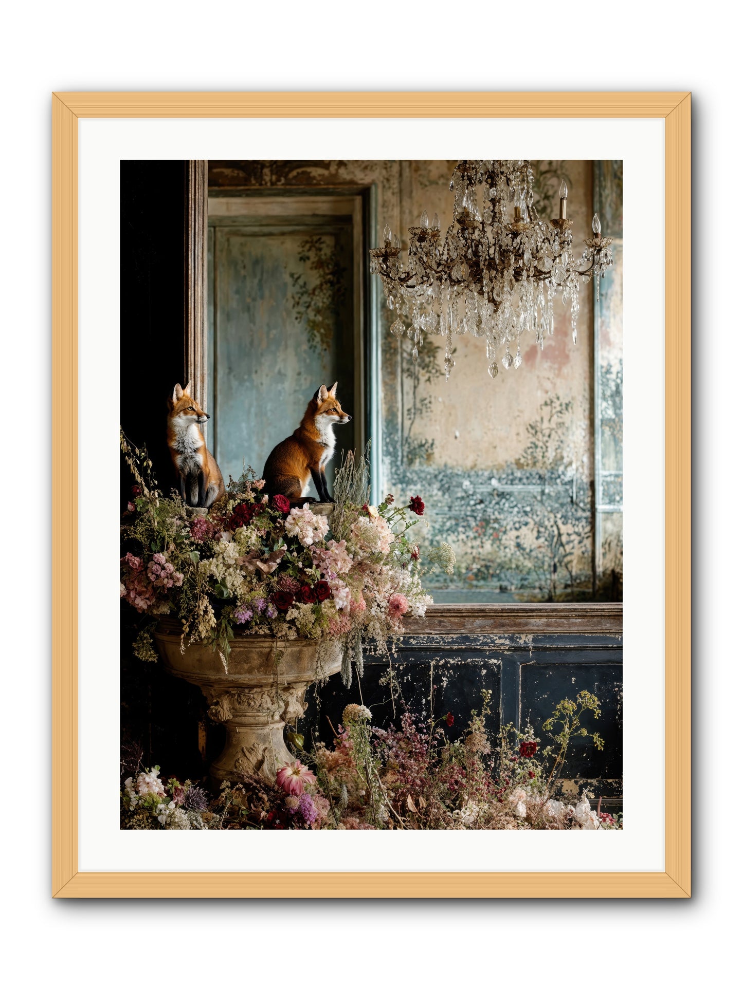 Baroque Wildlife -- Framed Print - Natural 24x32