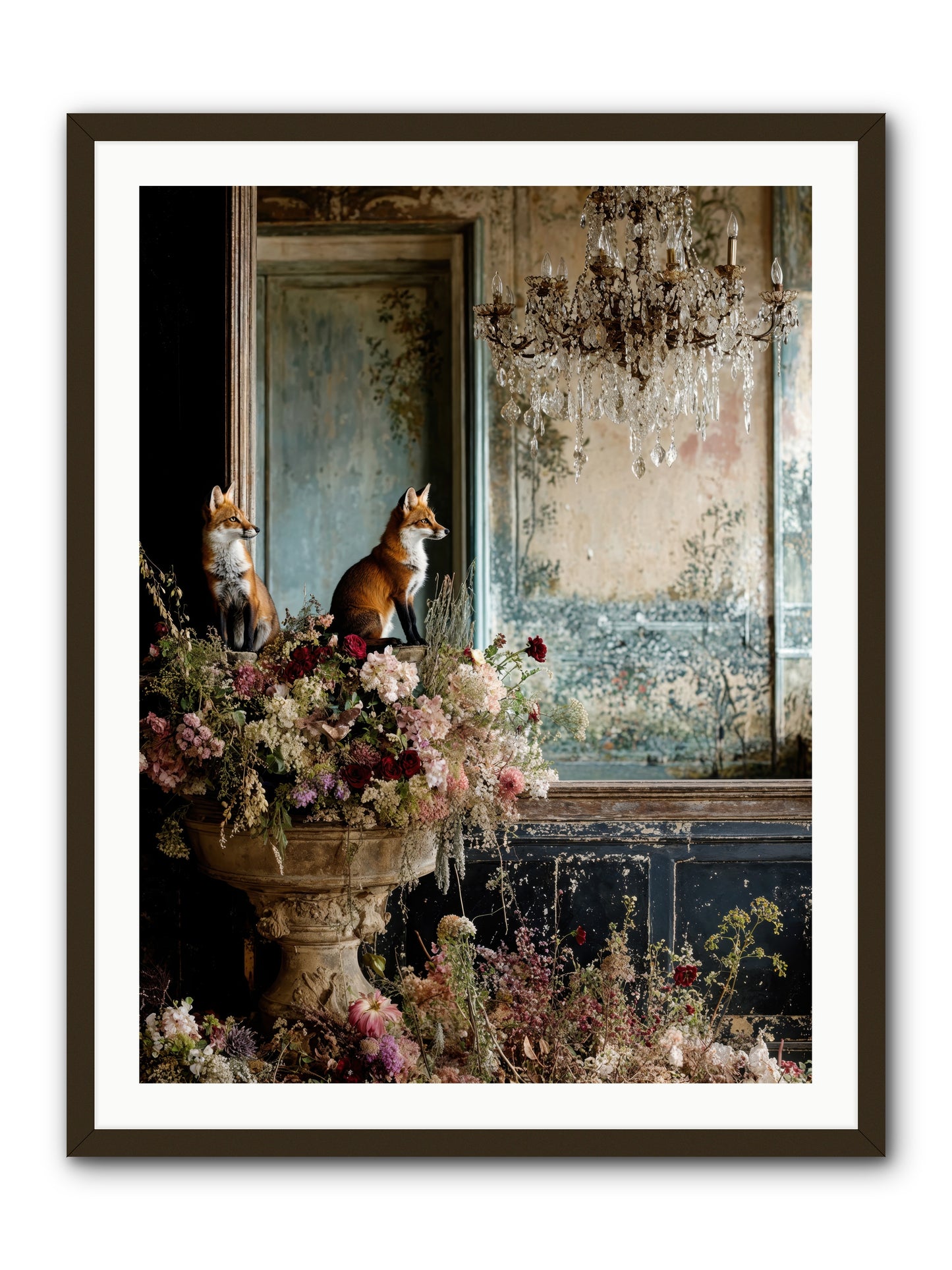 Baroque Wildlife -- Framed Print - Black 30x40